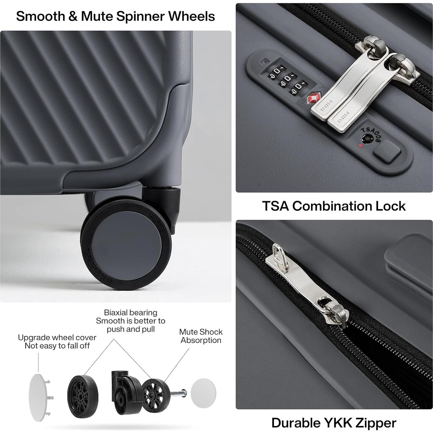 Maleta grande 94L Mixi 26" PC con ruedas giratorias y bloqueo TSA