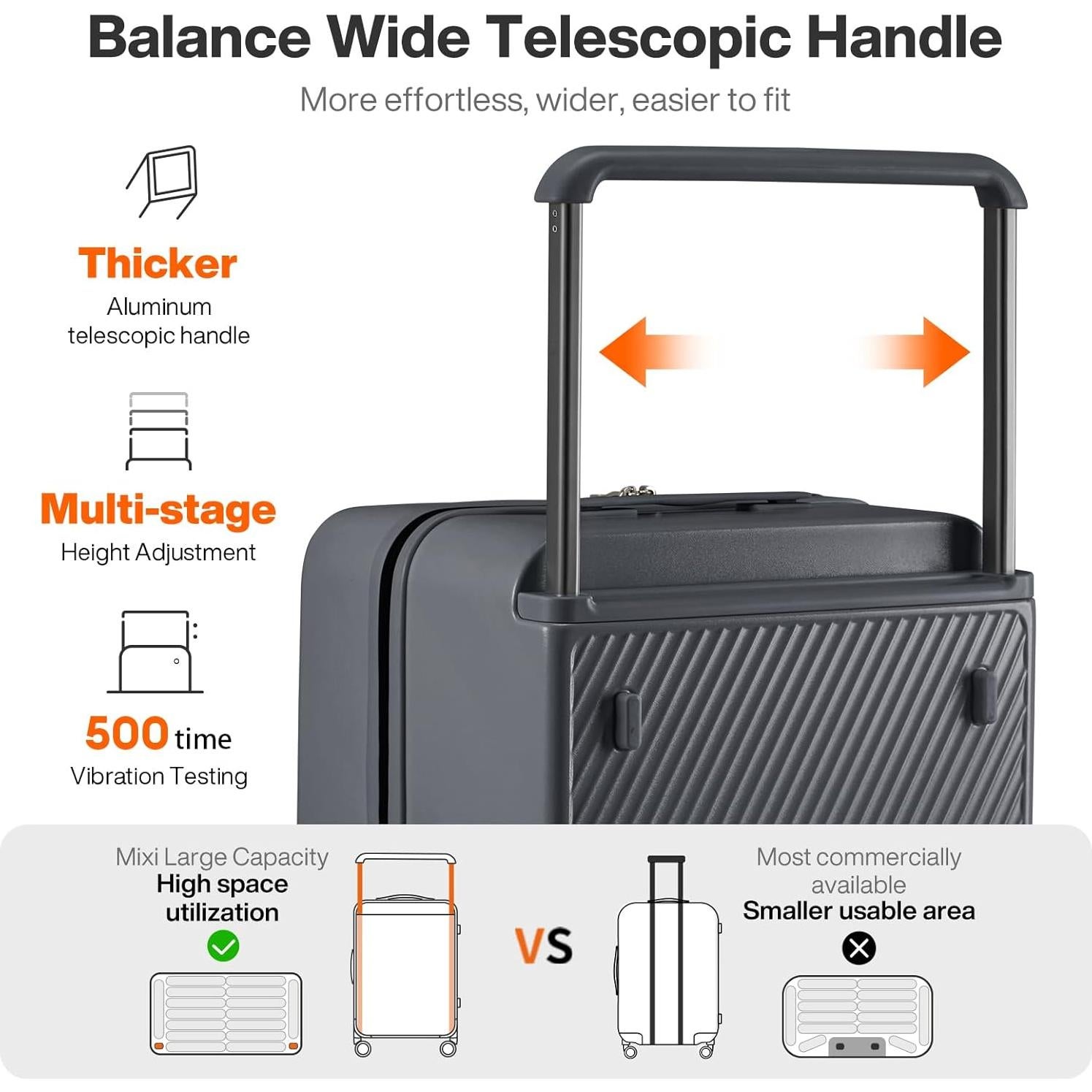 Maleta grande 94L Mixi 26" PC con ruedas giratorias y bloqueo TSA