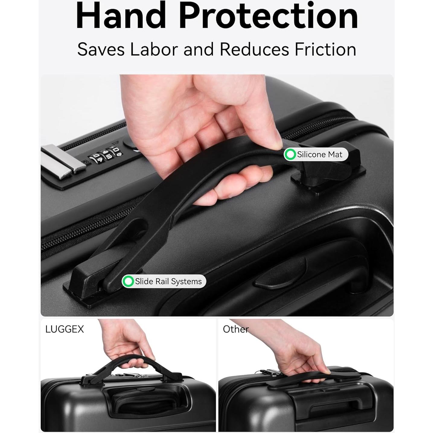 Maleta de Mano LUGGEX FLO5 Expandible 28" Policarbonato Negro