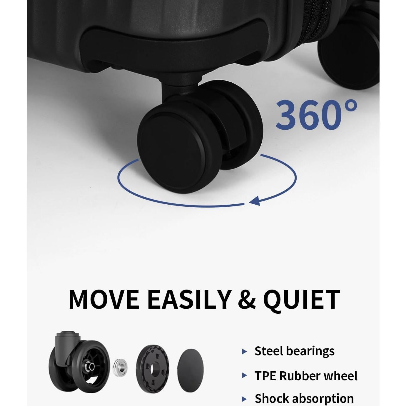 Maleta de Mano Expandible ECOHUB 20" Negra con Duffel