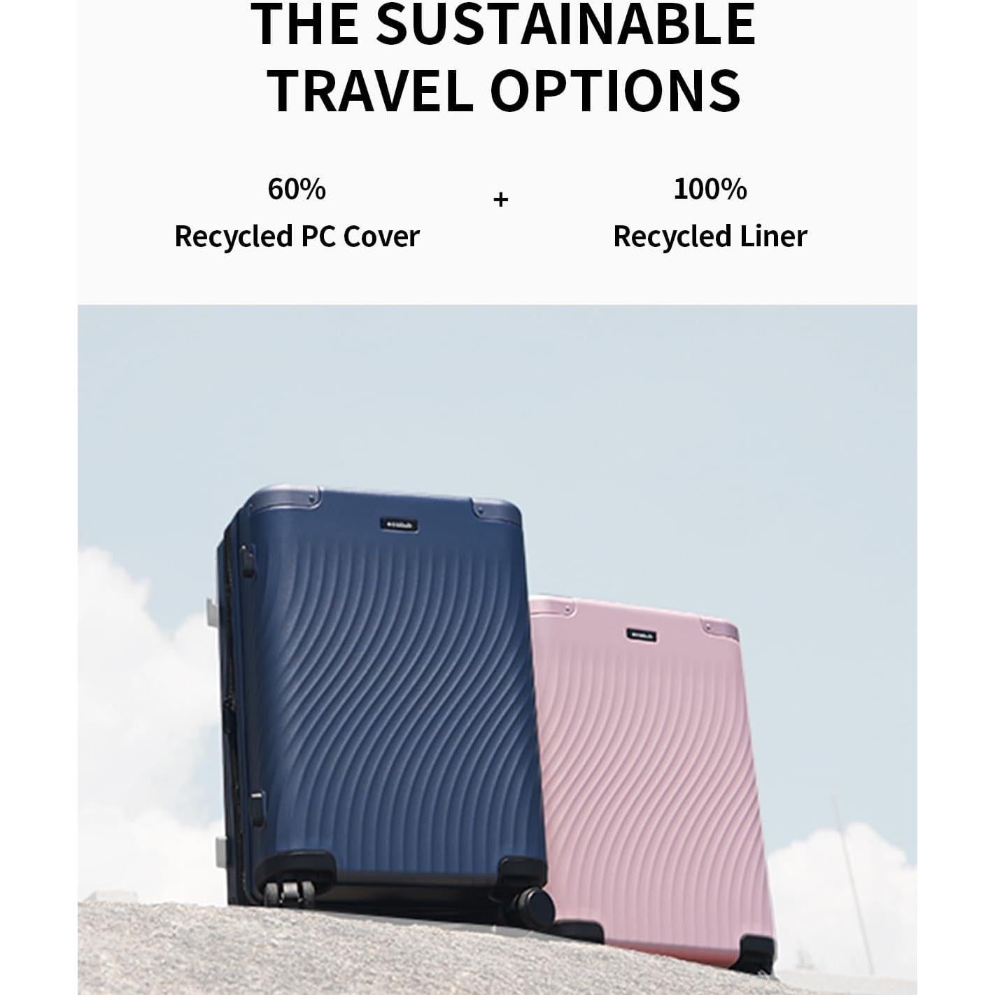 Maleta de Mano Expandible ECOHUB 20" Negra con Duffel