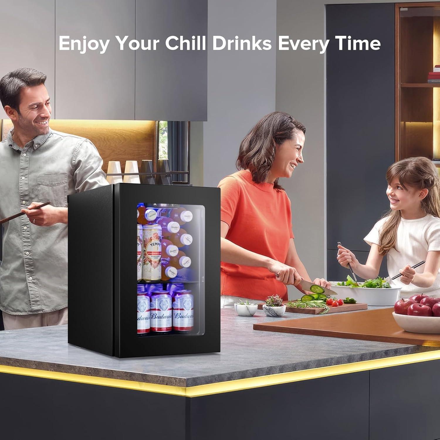 Mini Nevera Kismile 16L para 20 Latas con Control Digital