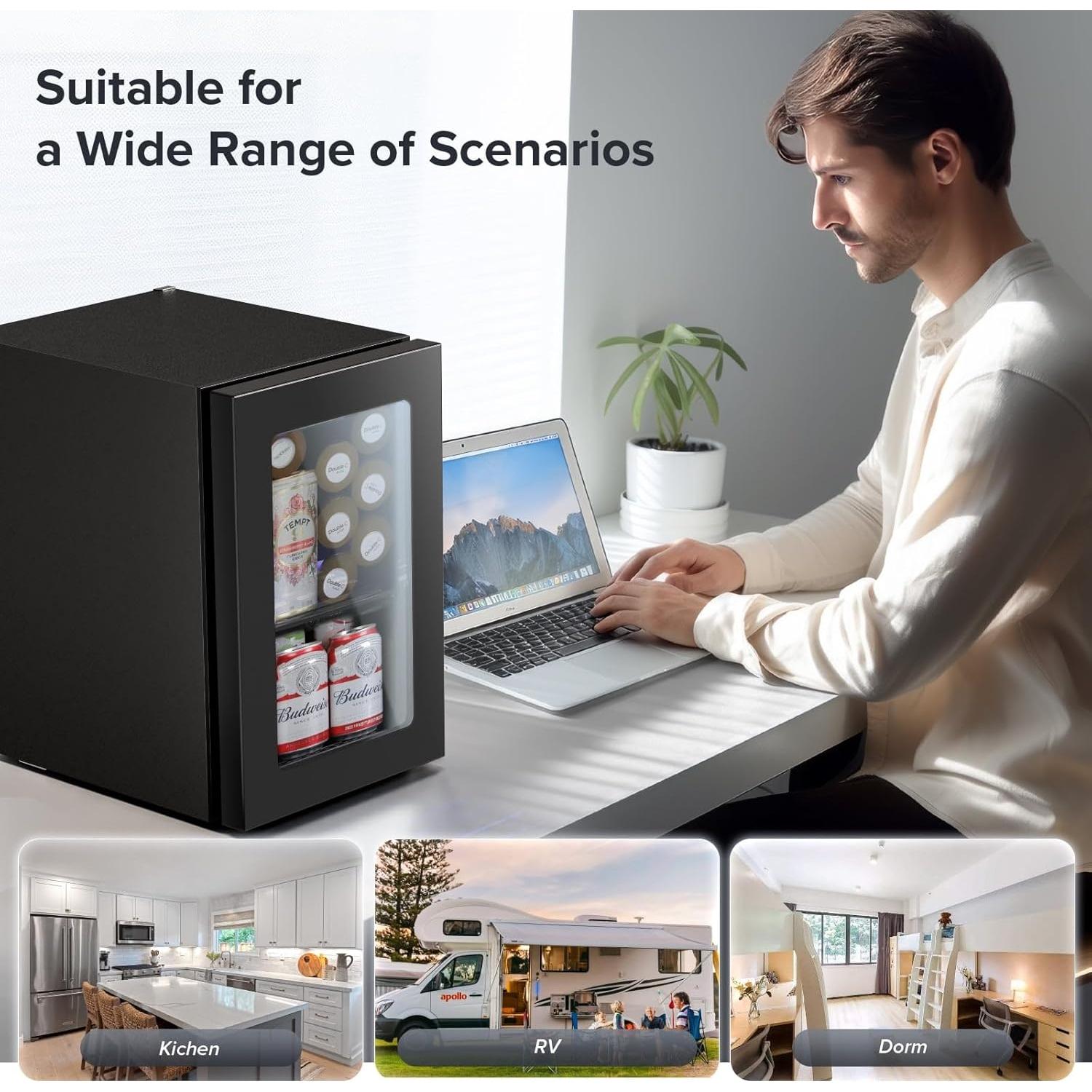 Mini Nevera Kismile 16L para 20 Latas con Control Digital