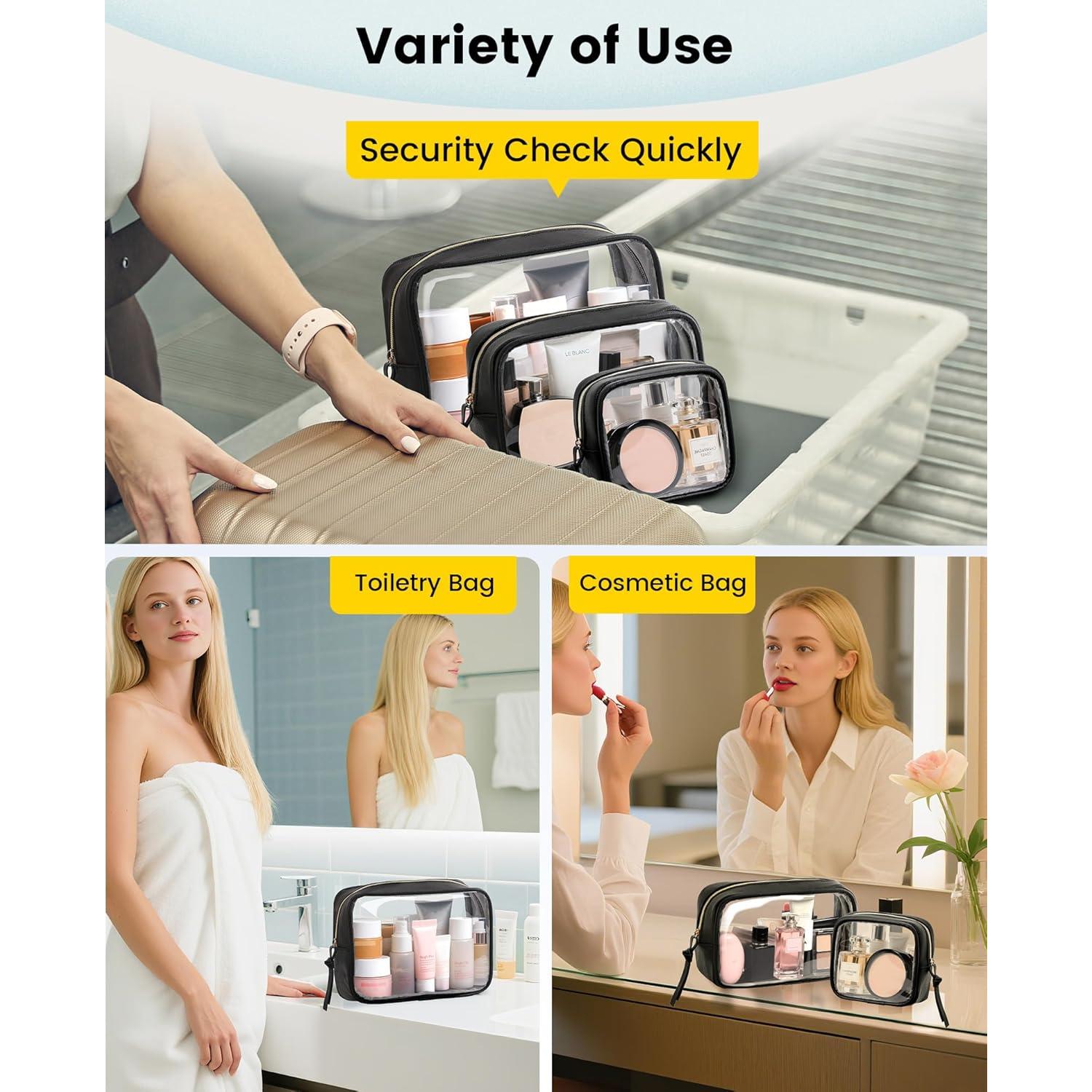 Bolsa de Maquillaje de Viaje Vorspack - 3 Piezas Transparente