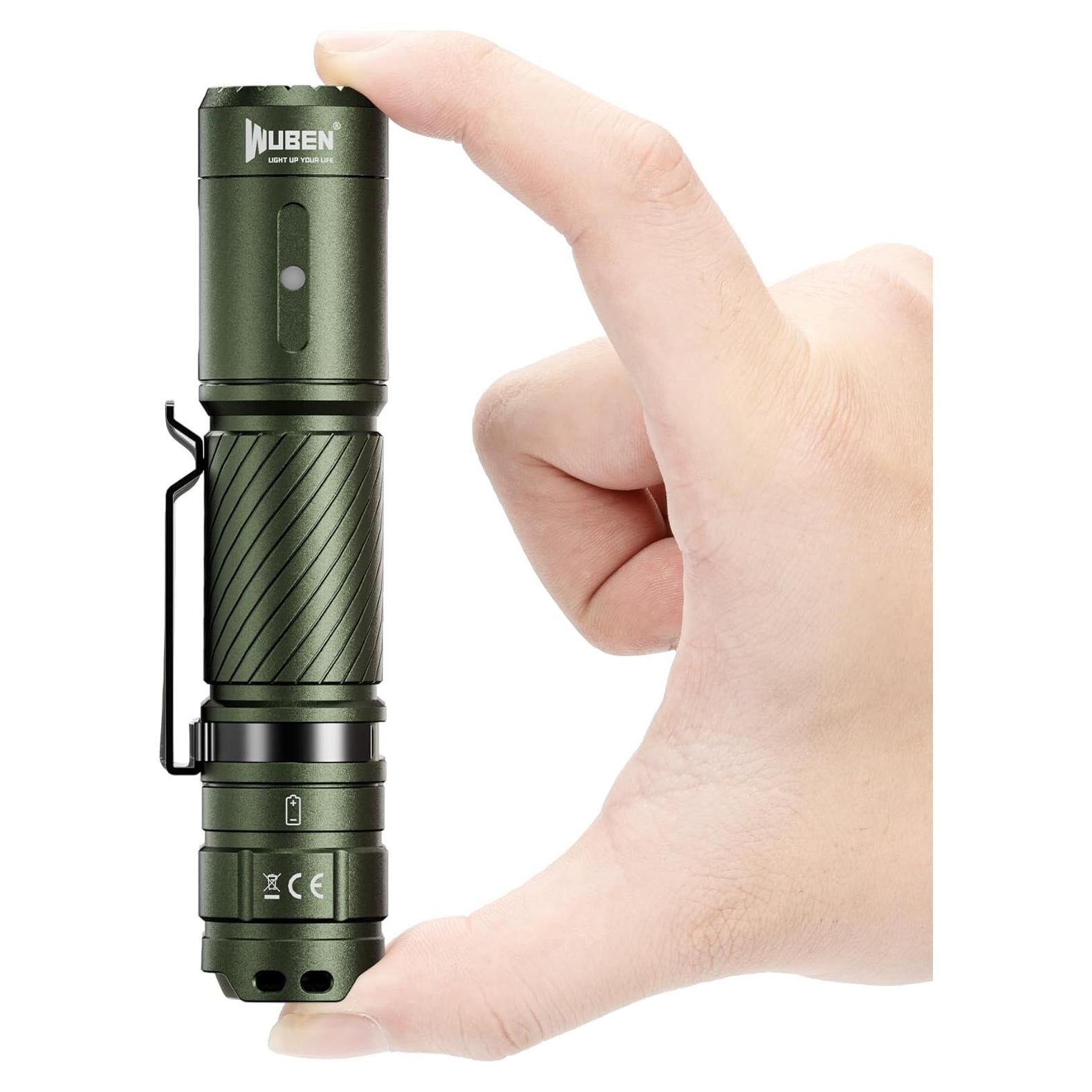 Linterna Recargable WUBEN C3 1200 Lúmenes LED IP68 Verde