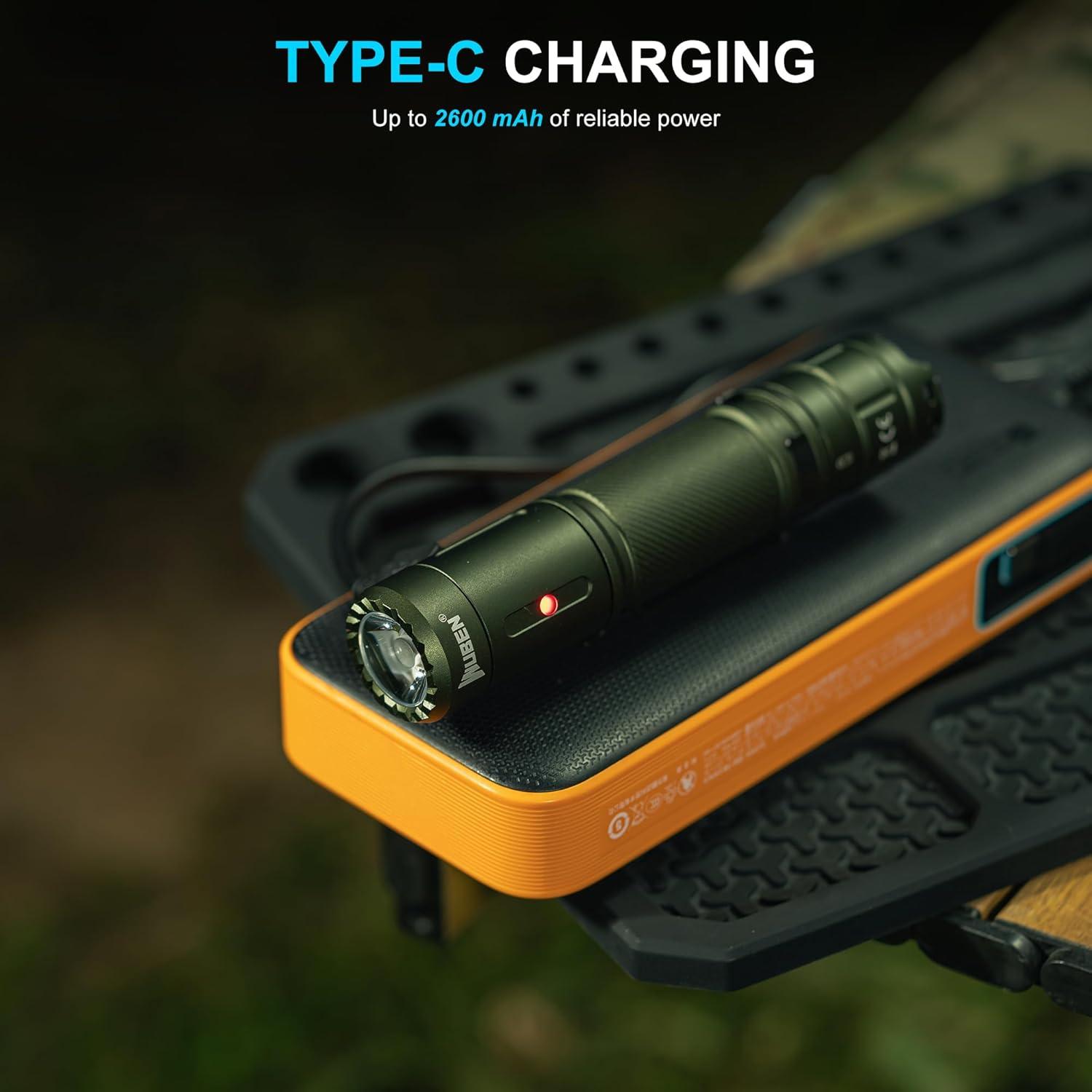 Linterna Recargable WUBEN C3 1200 Lúmenes LED IP68 Verde