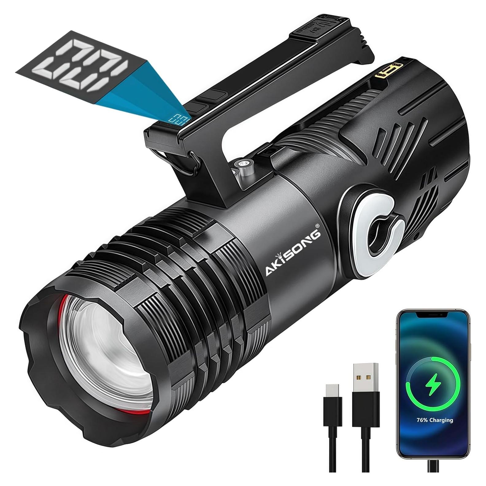 Linterna Recargable AKISONG N715 18000 Lúmenes 500m