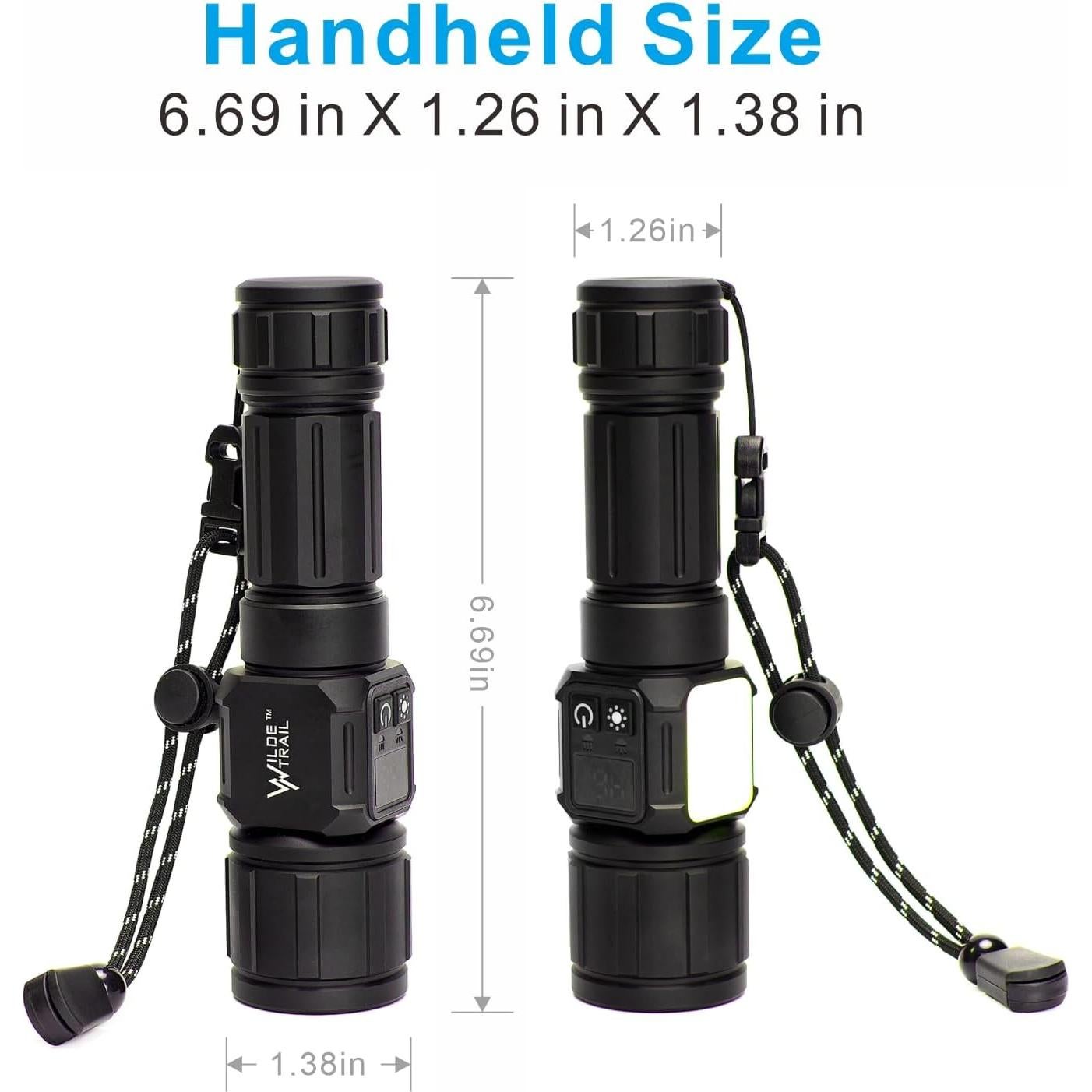 Linterna Táctica Recargable WILDE TRAIL 20000LM 9 Modos IPX4