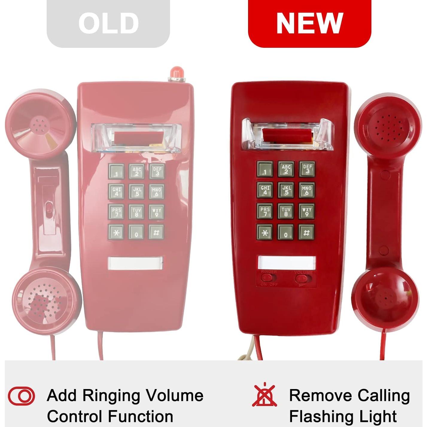 Teléfono de Pared Retro Aokpsrt con Timbre Mecánico Fuerte