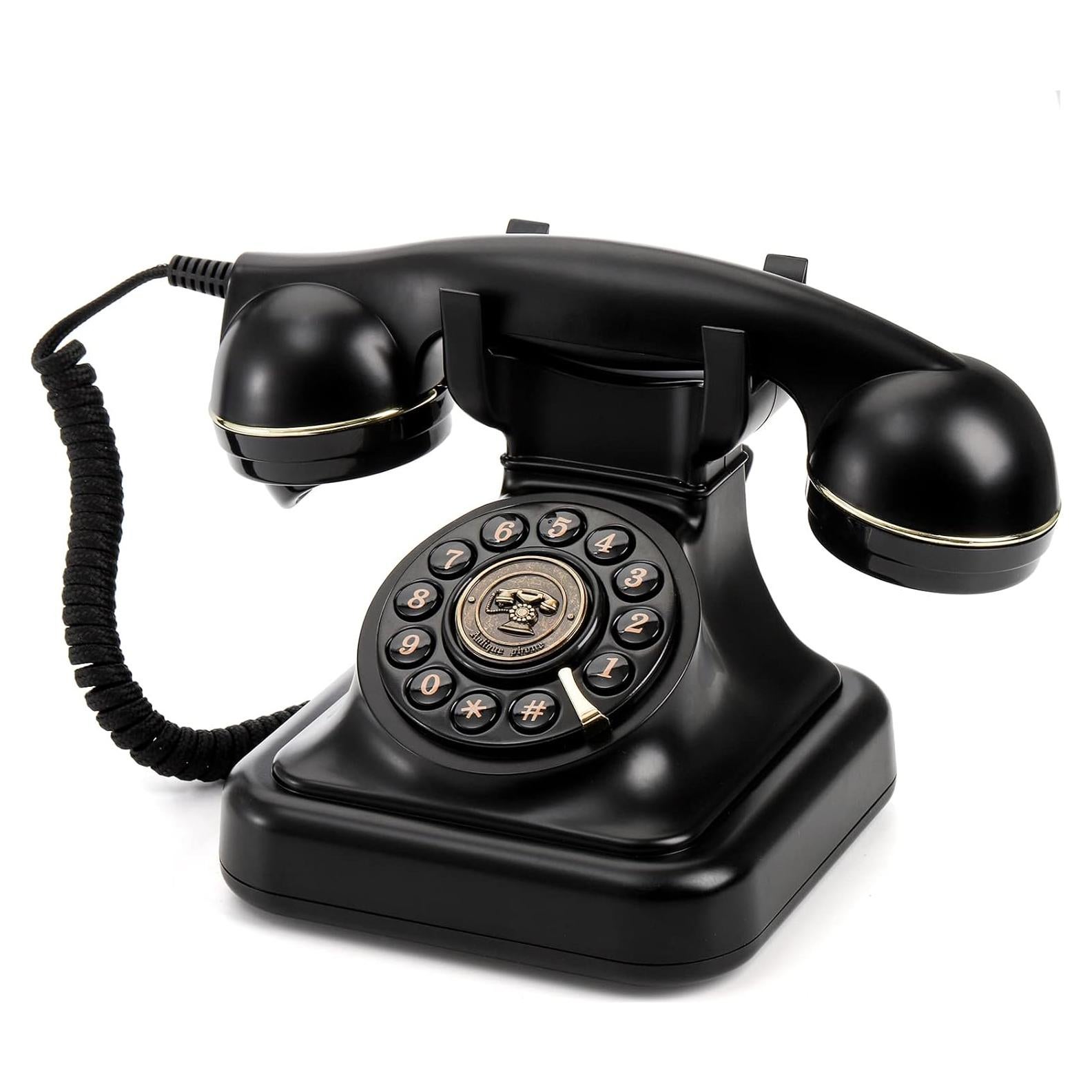 Teléfono de Línea Fija Retro Peohud con Redial y Timbre Ajustable