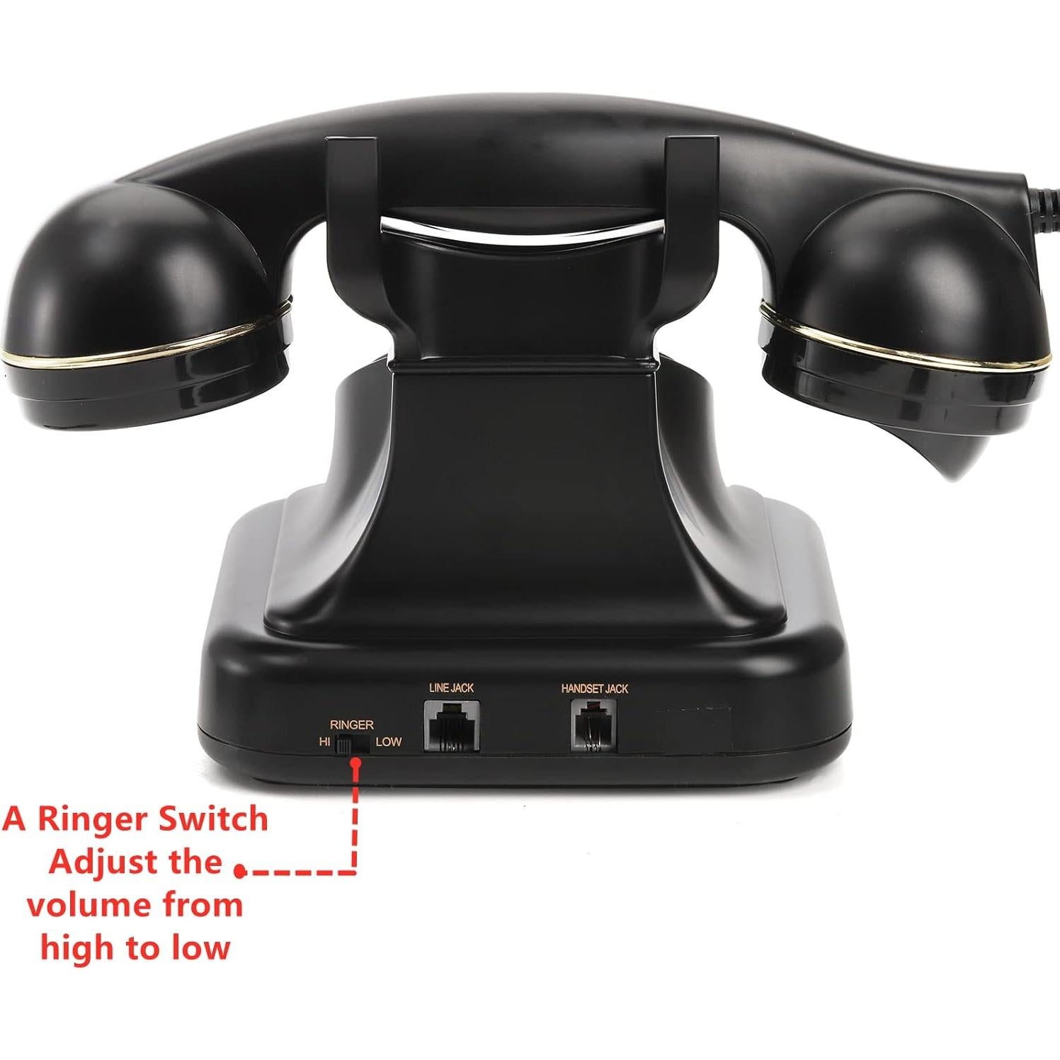 Teléfono de Línea Fija Retro Peohud con Redial y Timbre Ajustable