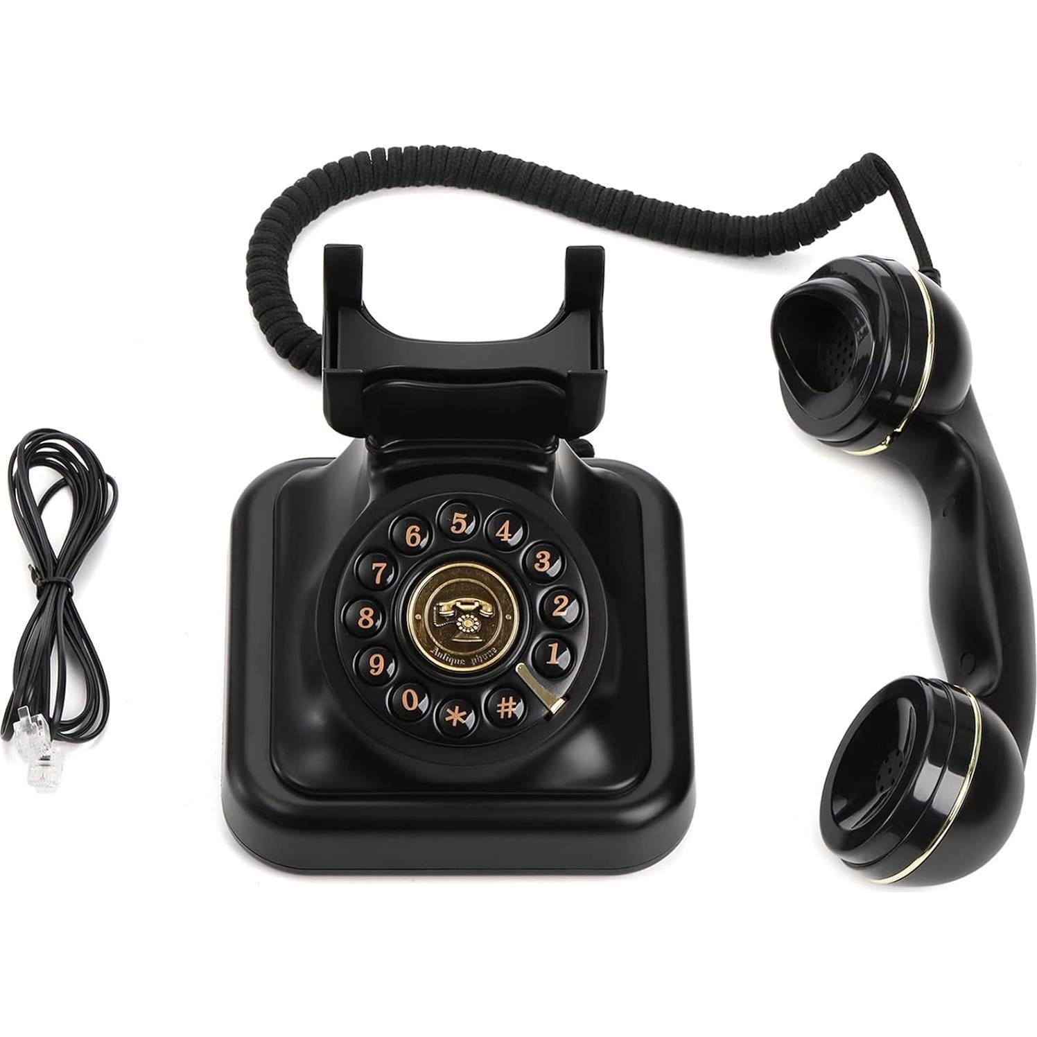 Teléfono de Línea Fija Retro Peohud con Redial y Timbre Ajustable