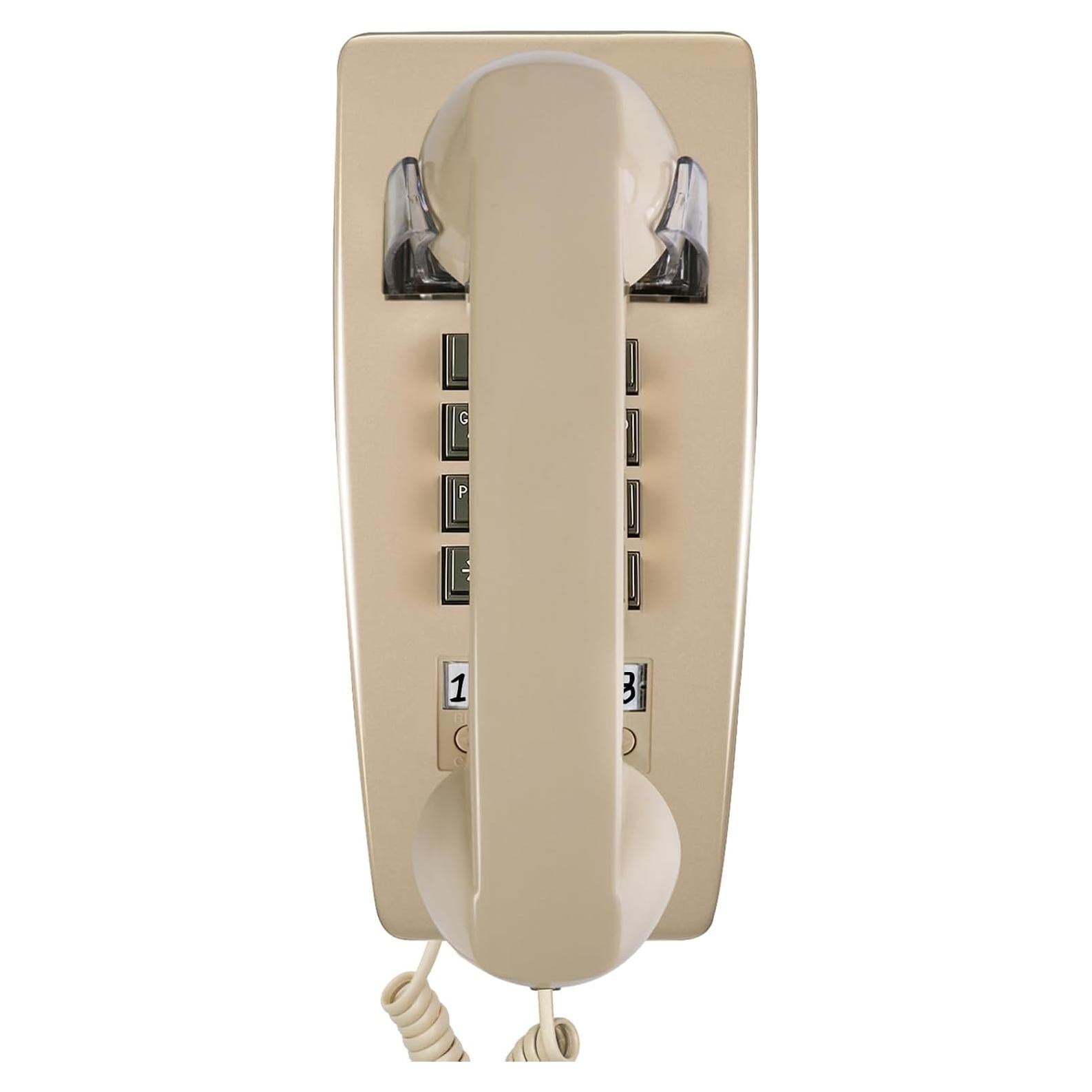 Teléfono de Pared Retro Sangyn Beige con Timbre Mecánico