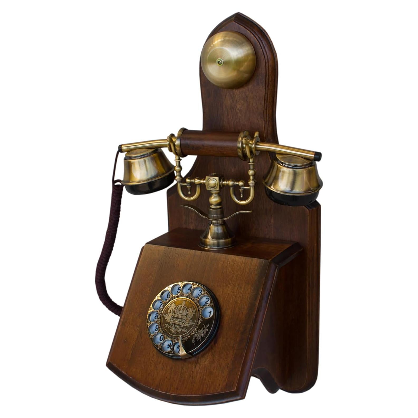 Teléfono de Pared Vintage Opis 1921 D Madera y Metal