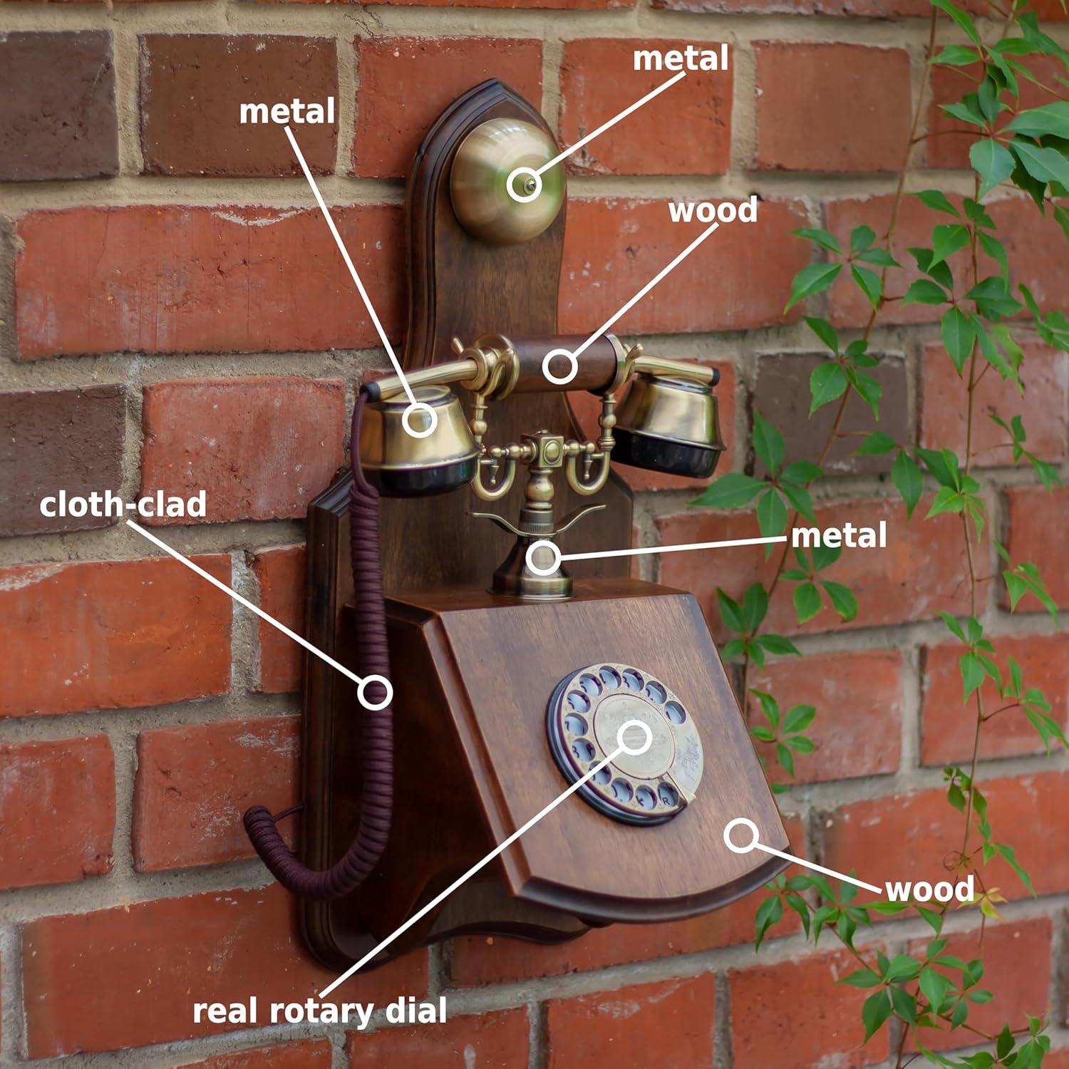 Teléfono de Pared Vintage Opis 1921 D Madera y Metal