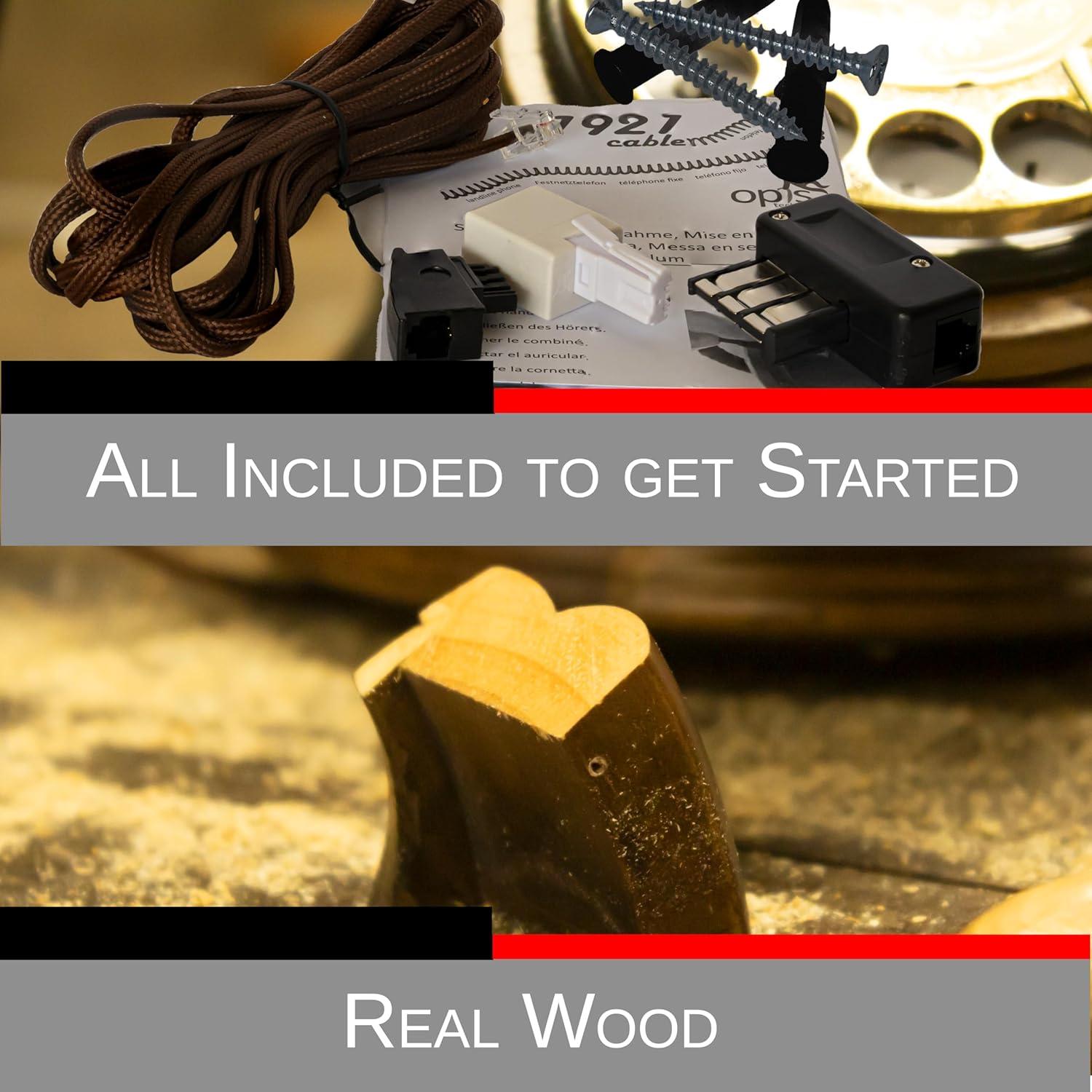 Teléfono de Pared Vintage Opis 1921 D Madera y Metal