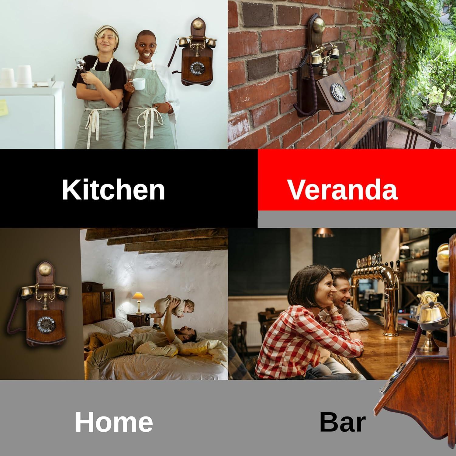 Teléfono de Pared Vintage Opis 1921 D Madera y Metal