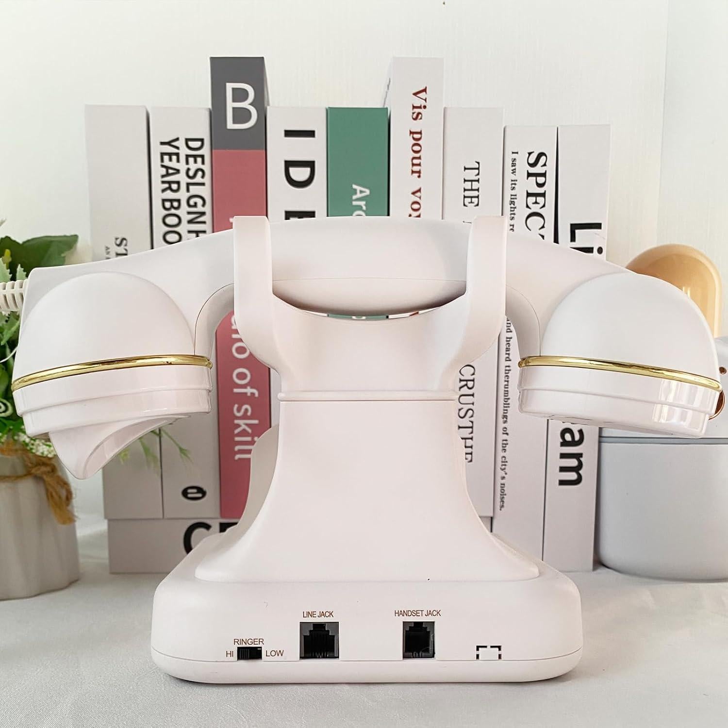 Teléfono de Línea Fija Retro Sentno Disco Vintage Blanco