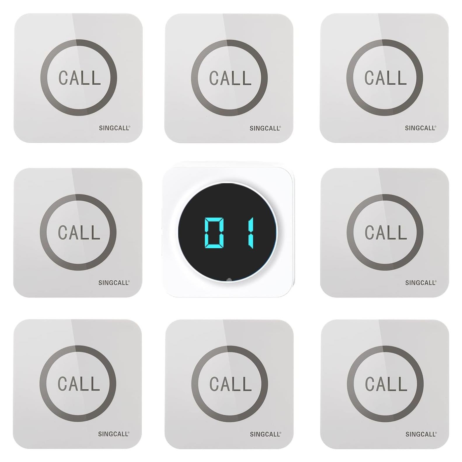 Sistema de Llamada Inalámbrico SINGCALL con 8 Botones y Receptor