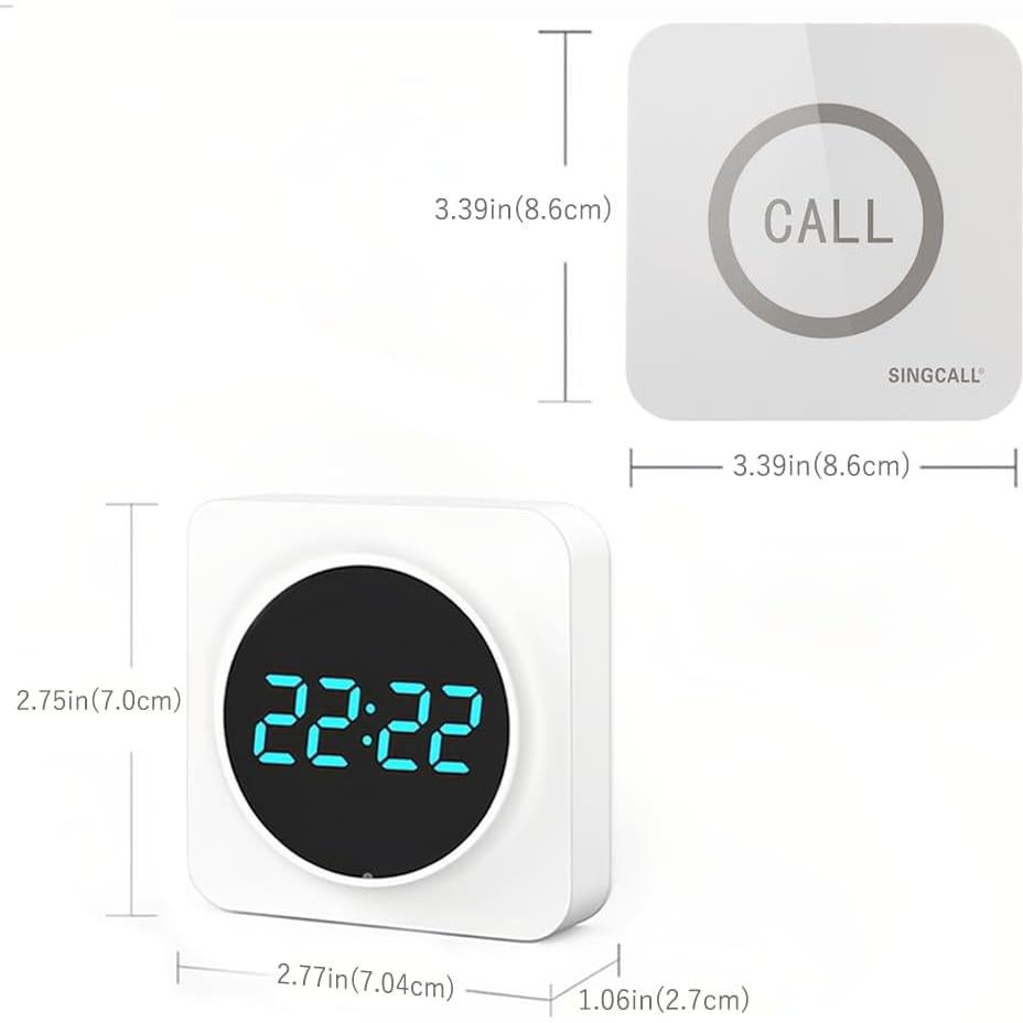 Sistema de Llamada Inalámbrico SINGCALL con 8 Botones y Receptor