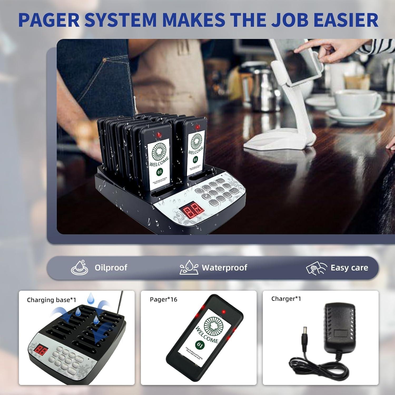 Sistema de Pagers Inalámbricos PANDAAR 500m para Restaurantes