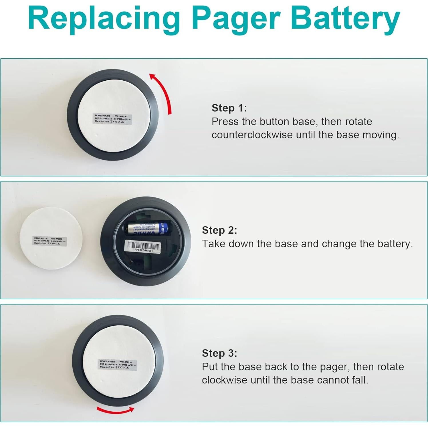 Sistema de Llamada Inalámbrico SINGCALL para Restaurantes 5 Botones