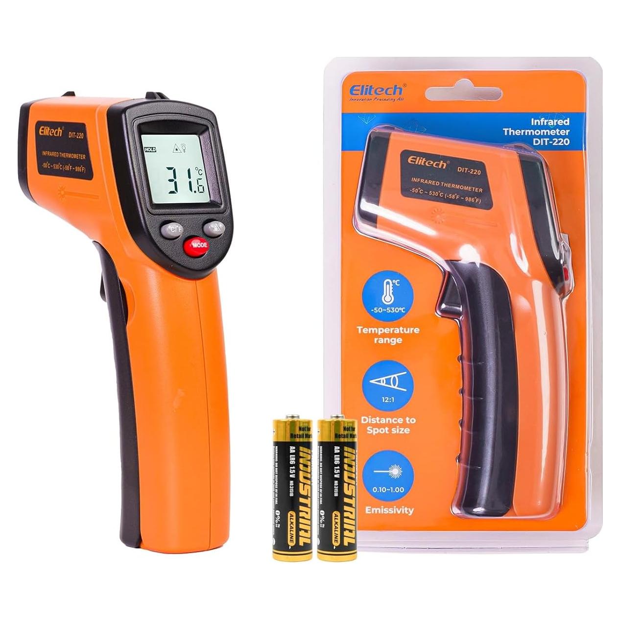 Termómetro Infrarrojo Elitech DIT-220 -50 a 380°C Sin Contacto