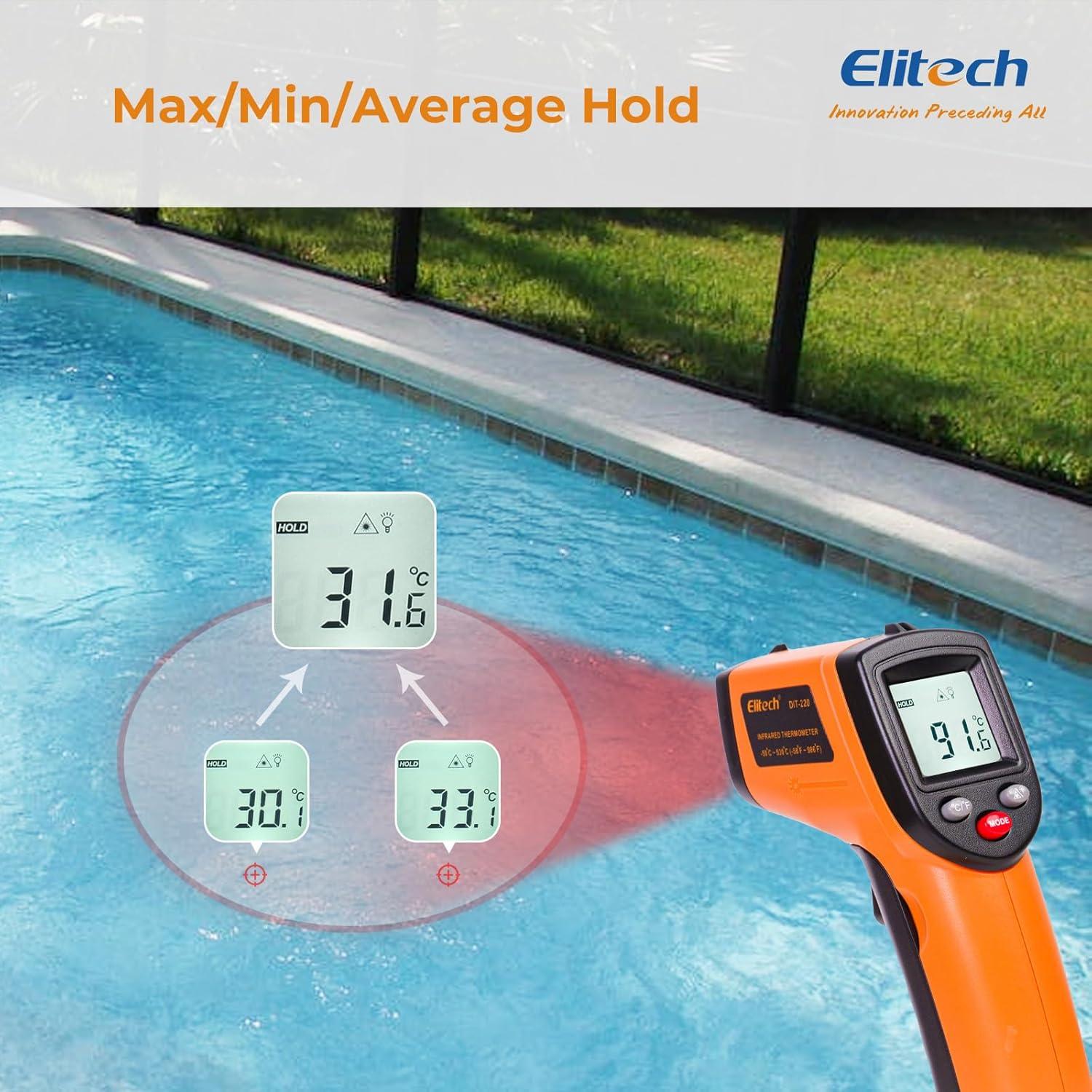 Termómetro Infrarrojo Elitech DIT-220 -50 a 380°C Sin Contacto