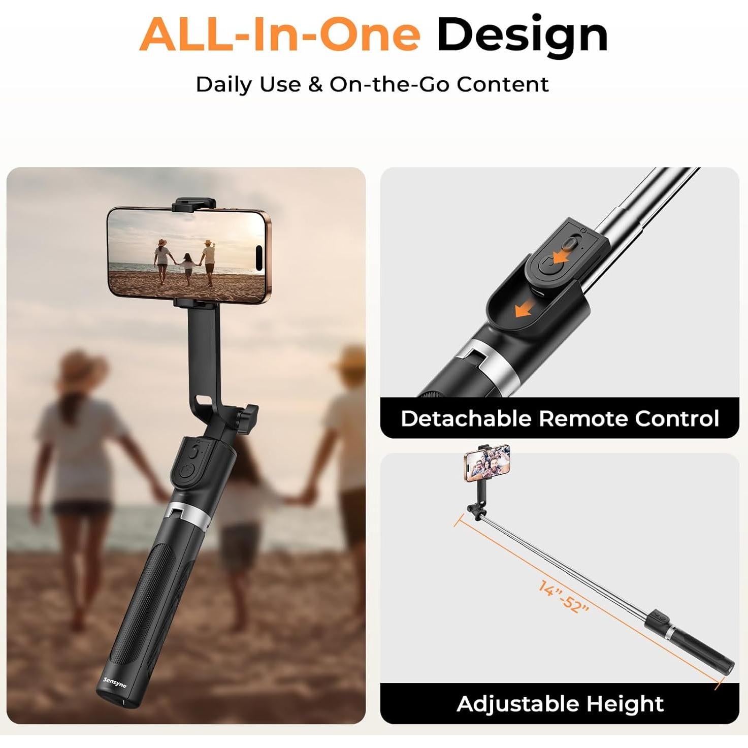 Paloselfie Sensyne H53 BL Trípode Extensible con Control Remoto