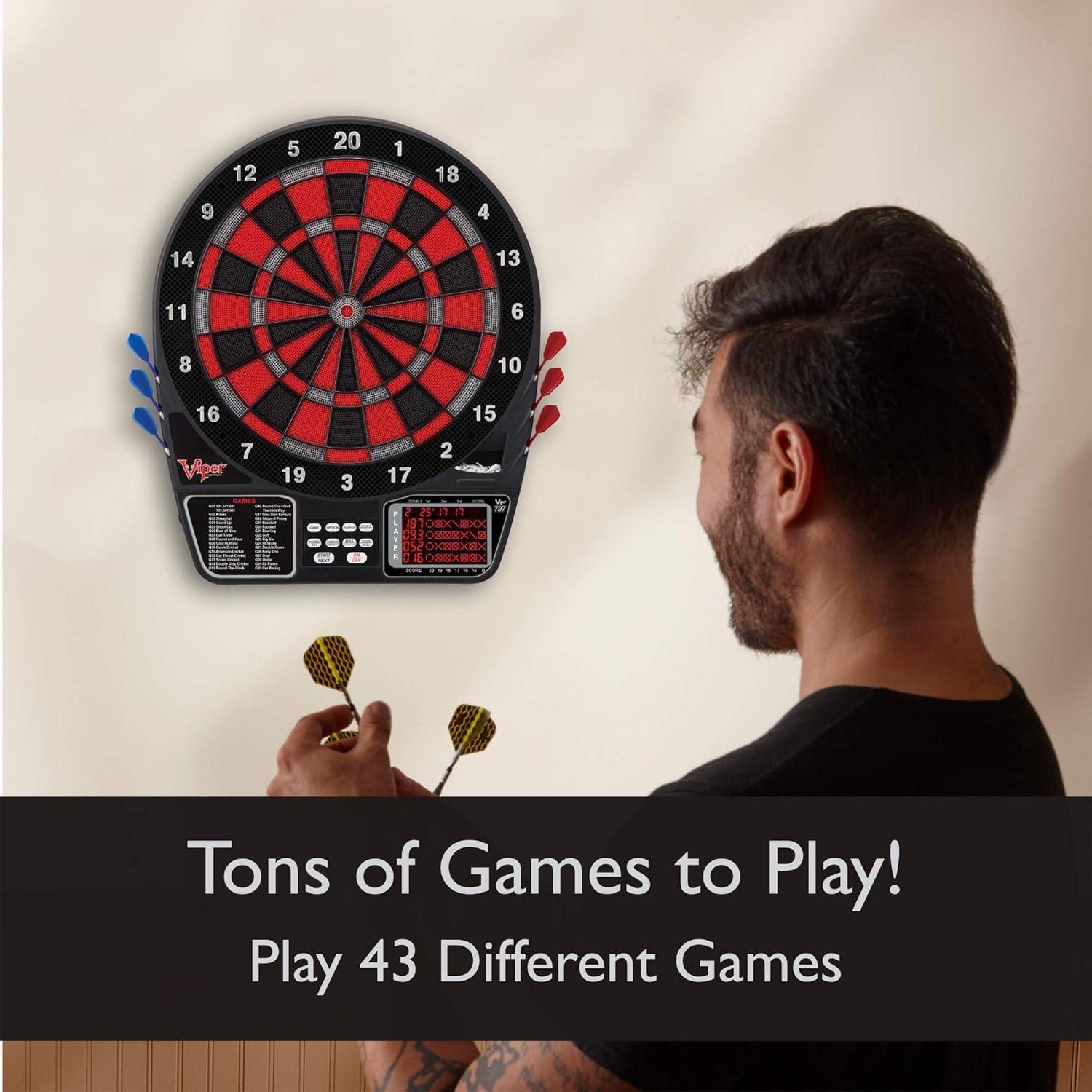 Tablero de Dardos Electrónico Viper 797, 43 Juegos, Pantalla LCD
