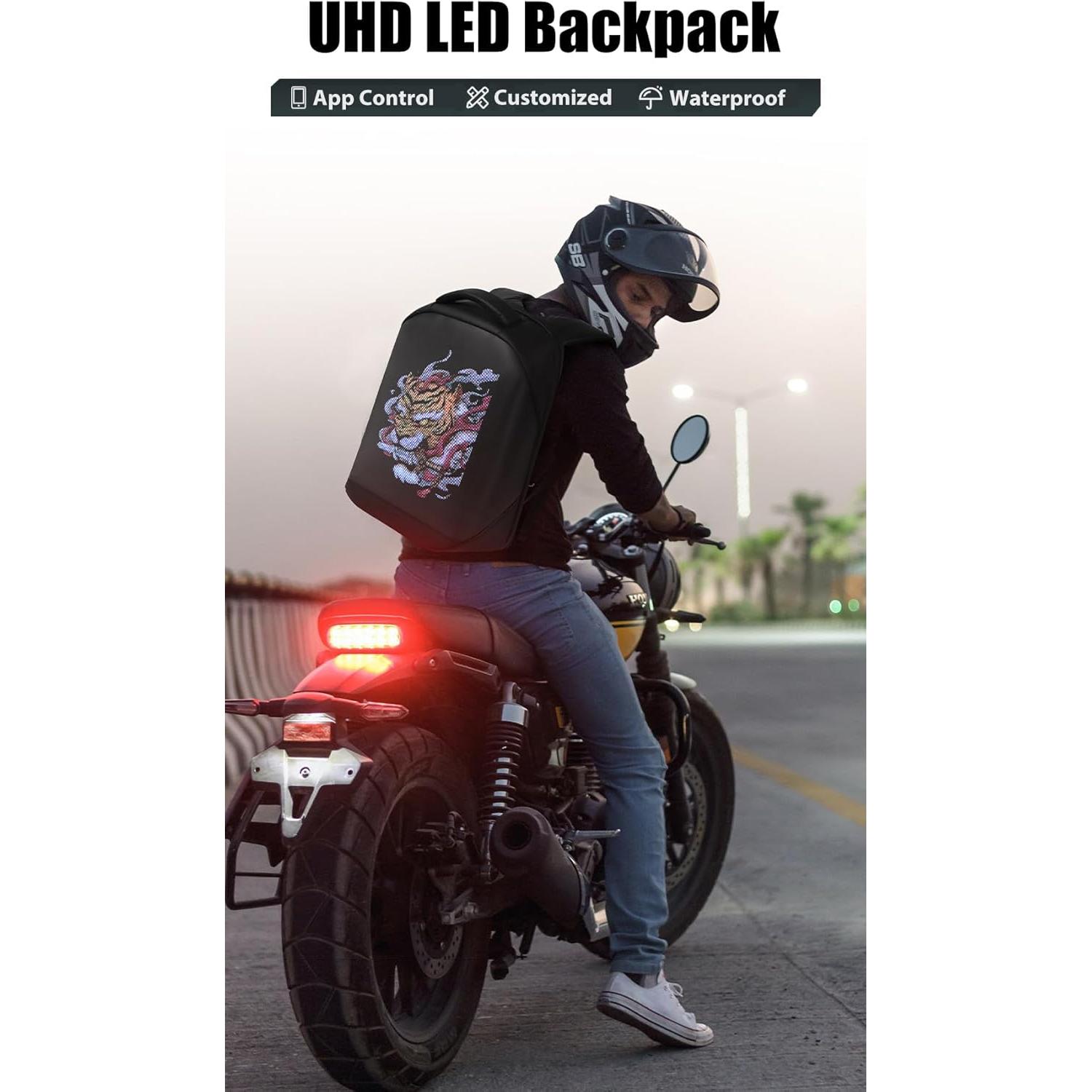 Mochila LED Impermeable MK-T3-UHD 23L para Laptop 16"