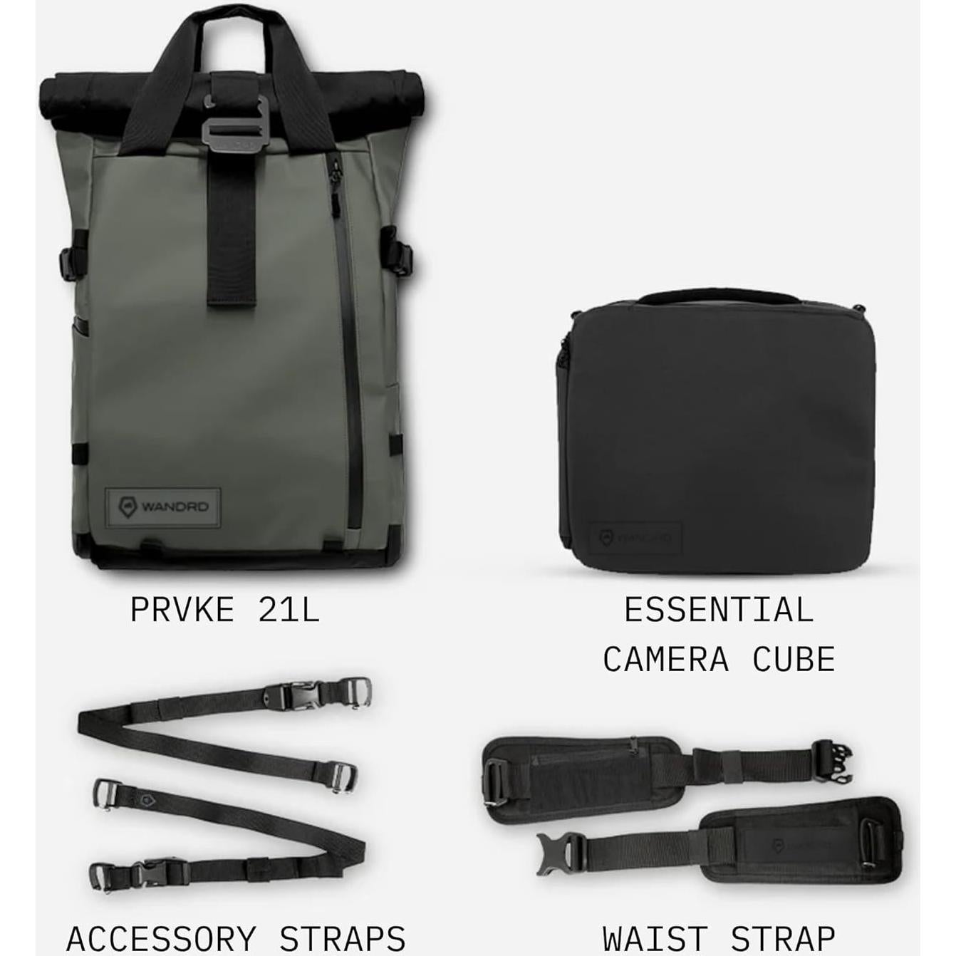 Mochila de Fotografía WANDRD PRVKE 21L V3 Verde Wasatch