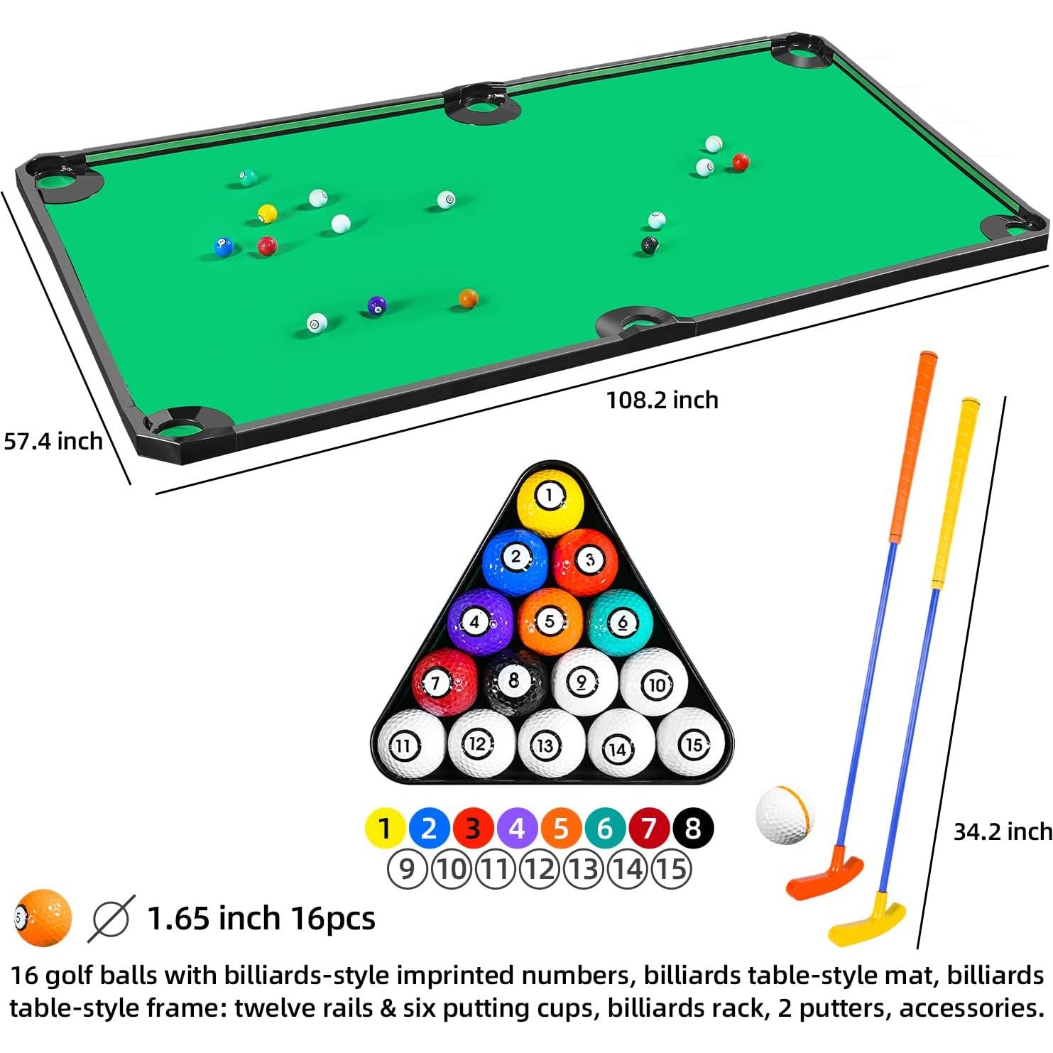 Juego de Golf Interior GOODLYSPORTS 80806AF - Alfombra 274.4x145.9 cm