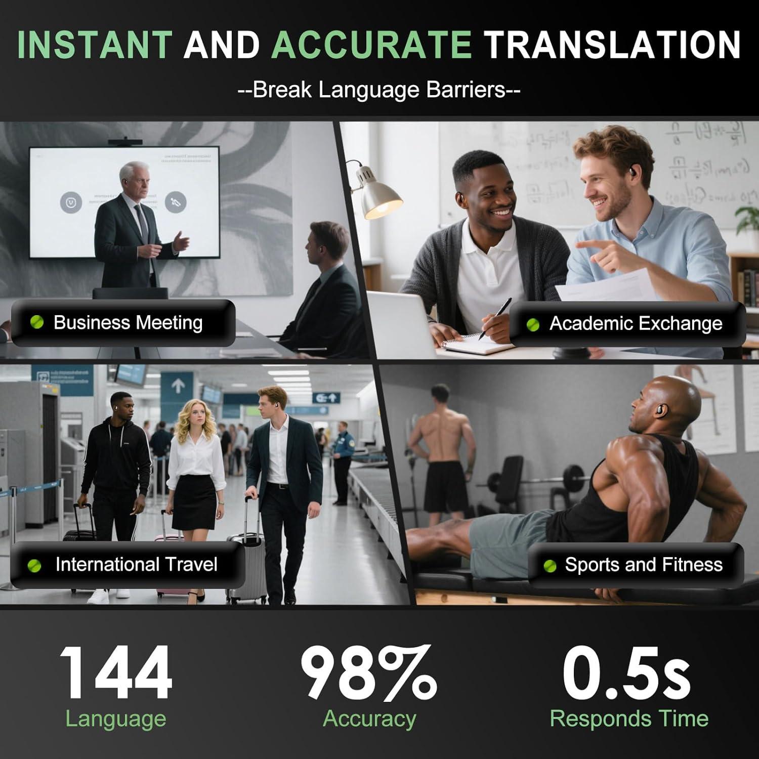 Auriculares Traductores AI Tuuhins M95 Bluetooth 5.4 60H