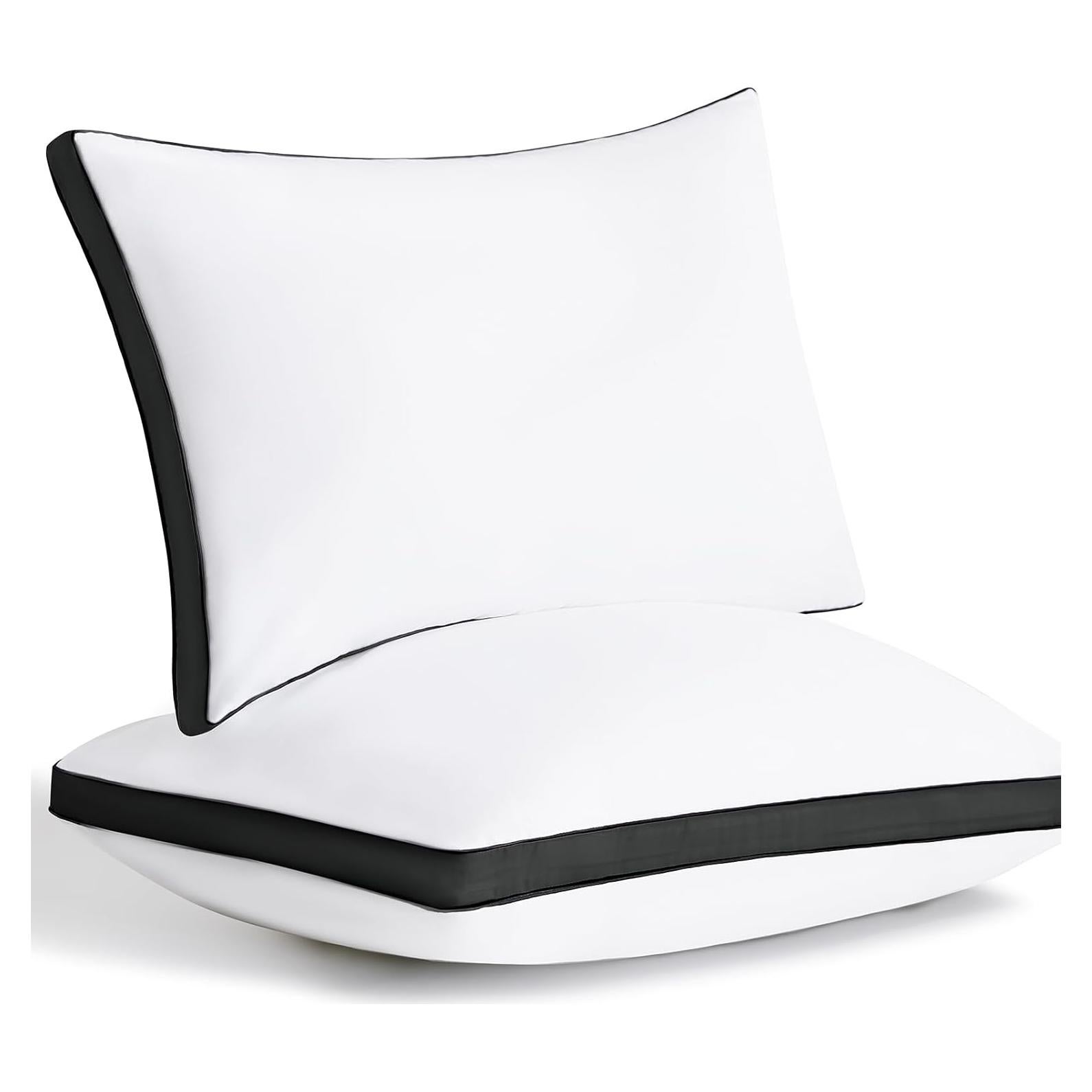 Juego de 2 Almohadas CozyLux Queen Microfibra Suave Negro