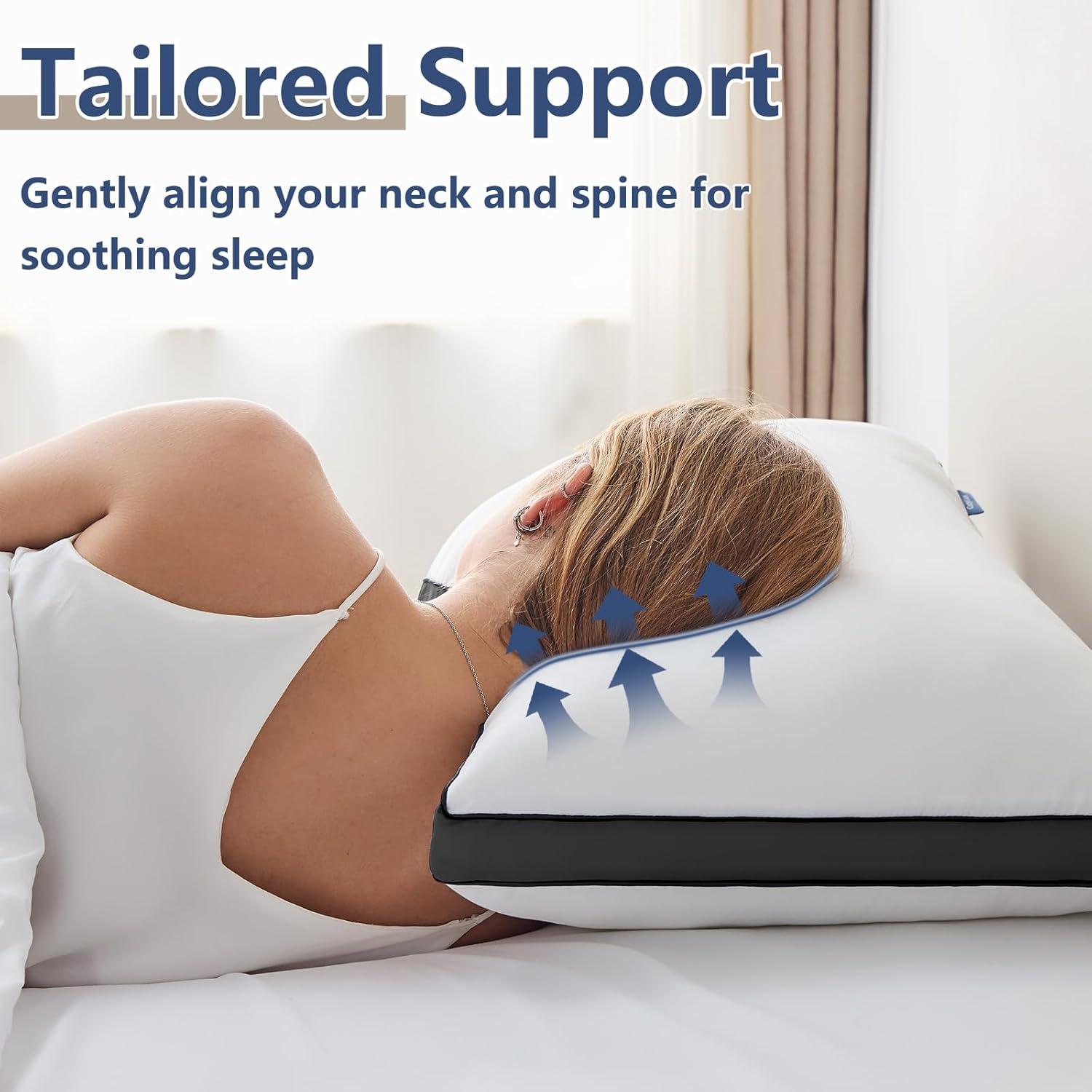 Juego de 2 Almohadas CozyLux Queen Microfibra Suave Negro