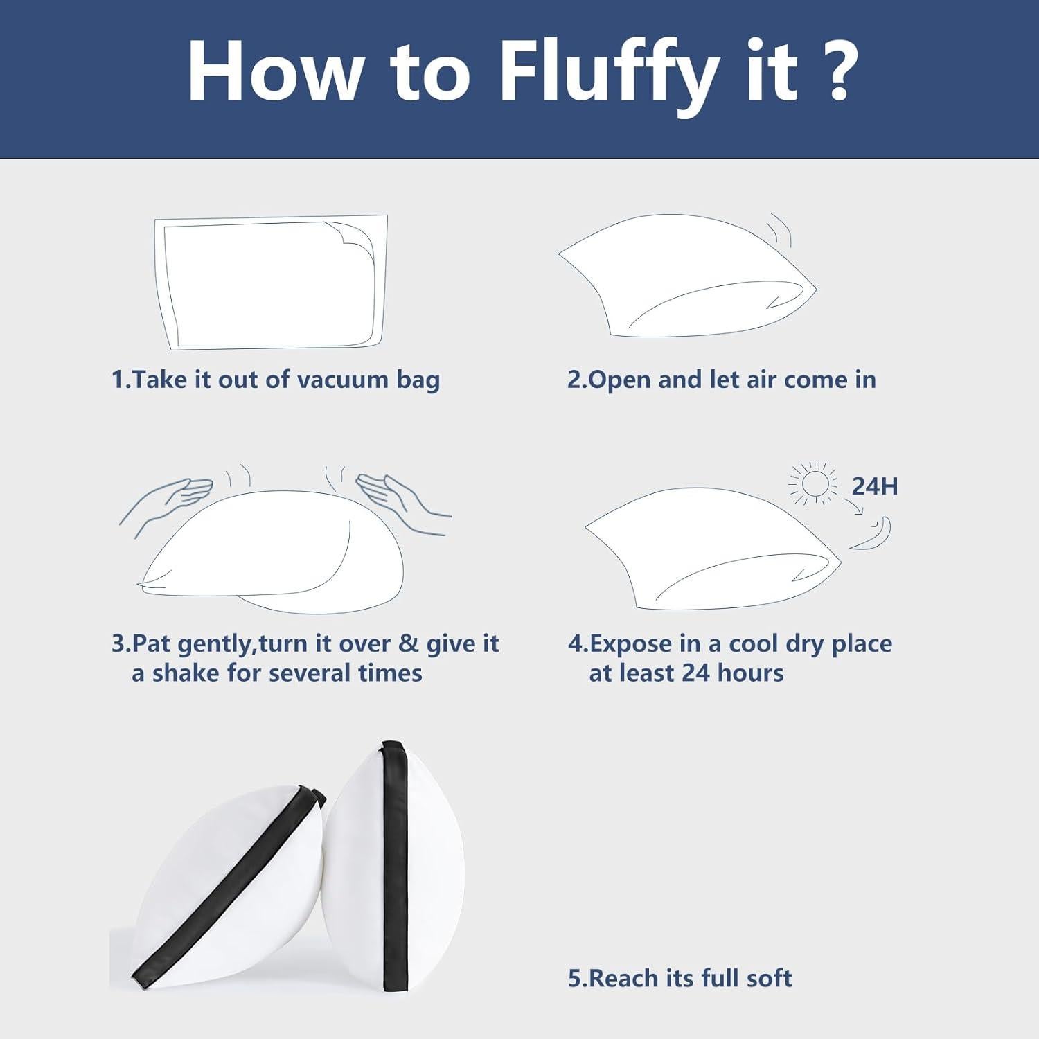 Juego de 2 Almohadas CozyLux Queen Microfibra Suave Negro