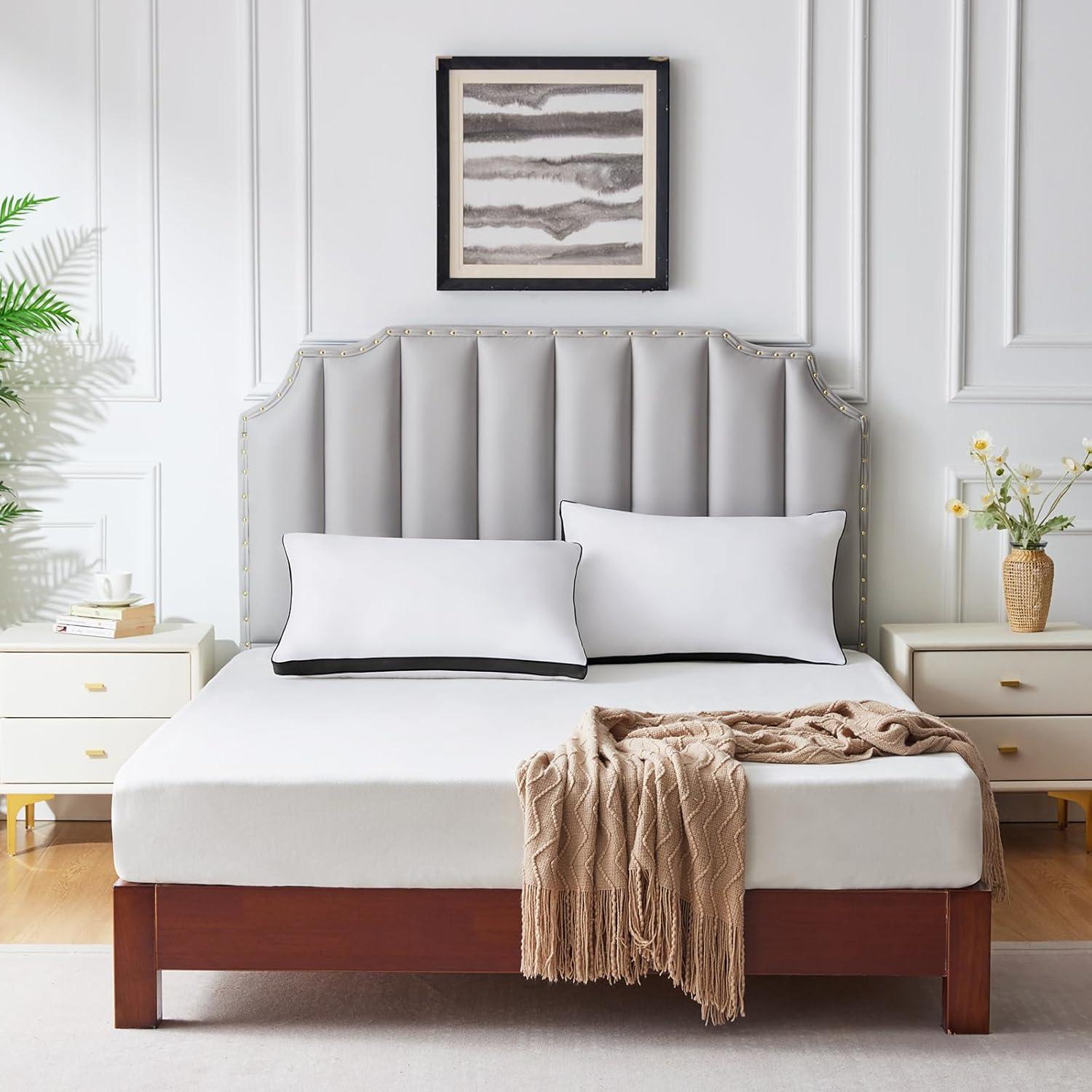 Juego de 2 Almohadas CozyLux Queen Microfibra Suave Negro