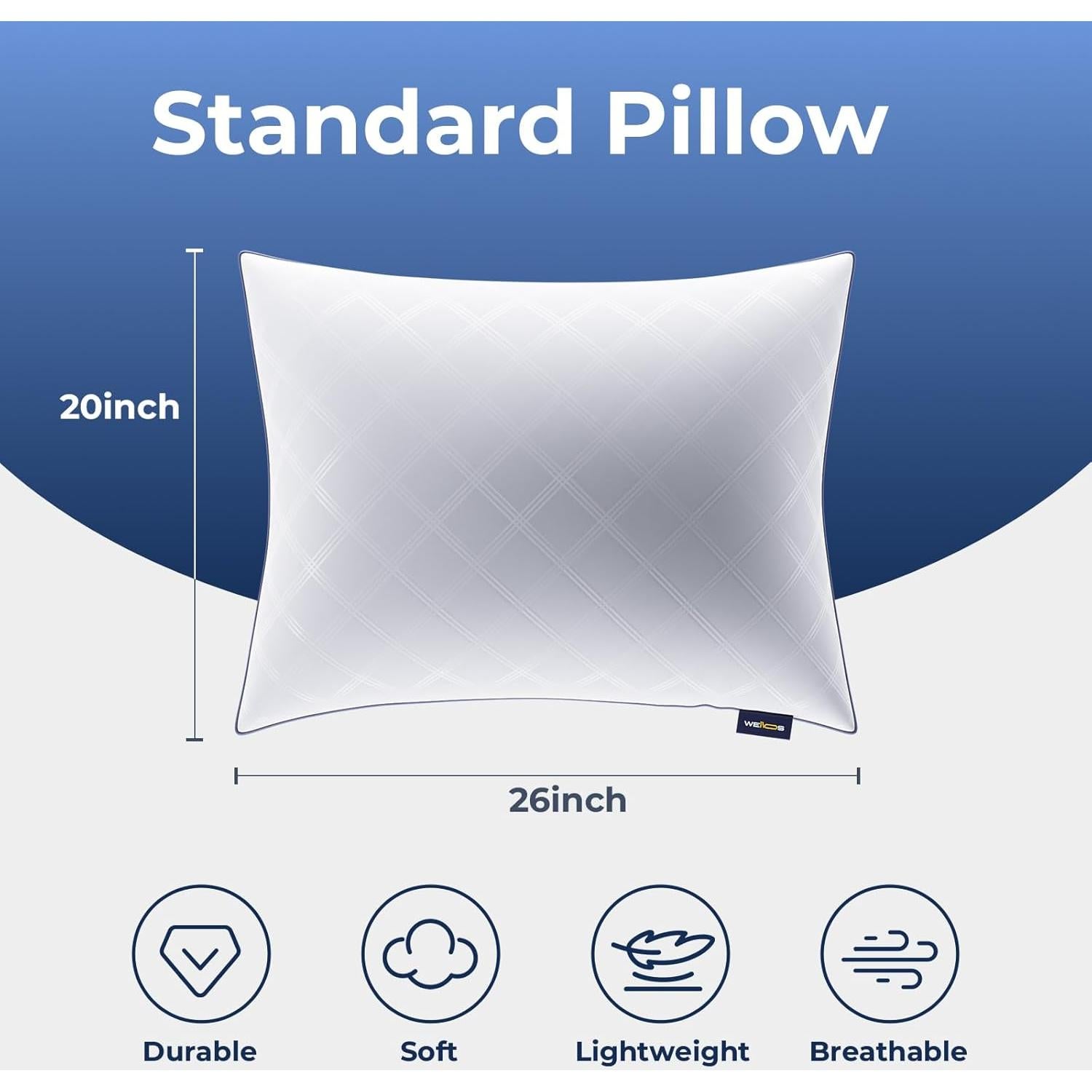 Juego de 2 almohadas estándar Wellos con relleno de microfibra