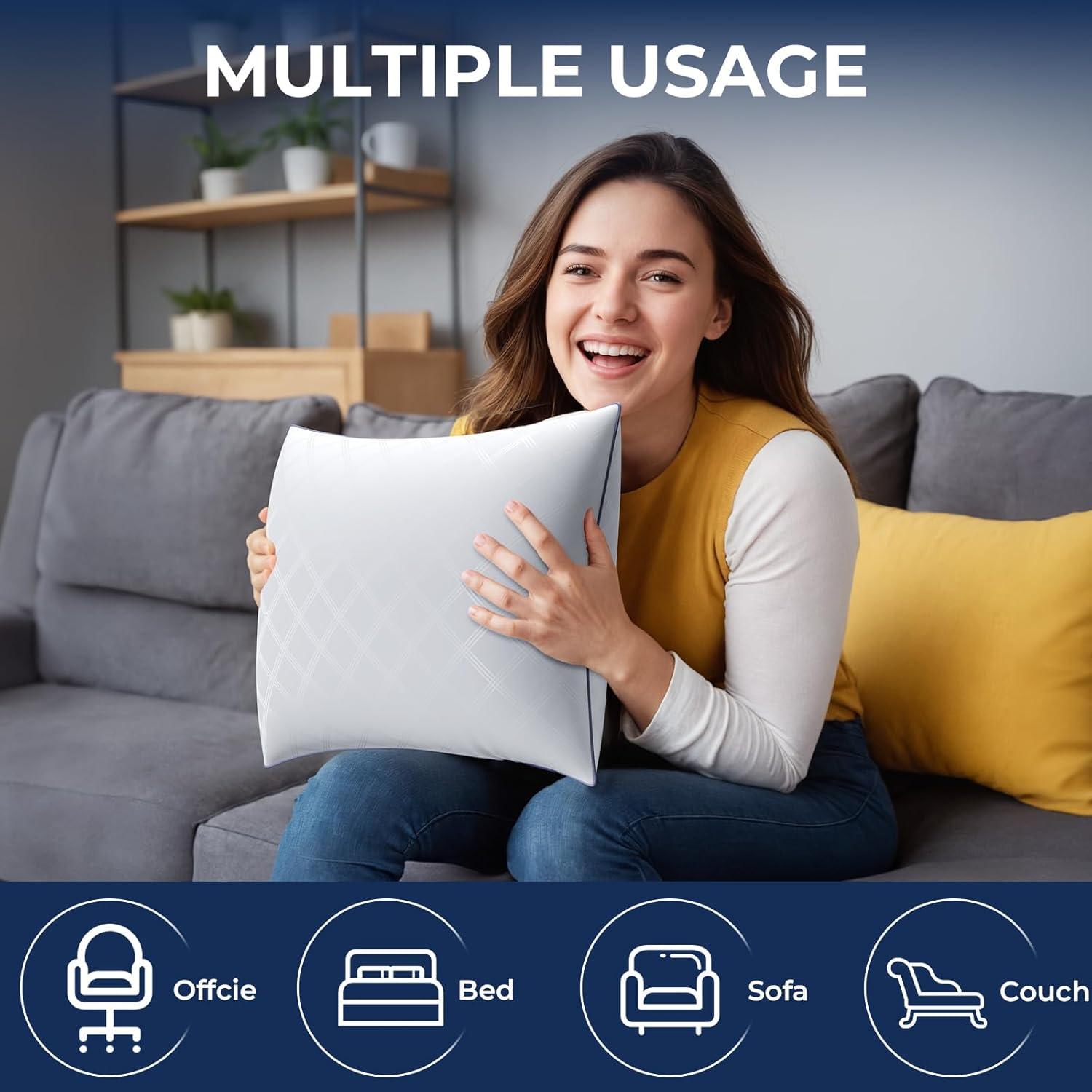 Juego de 2 almohadas estándar Wellos con relleno de microfibra