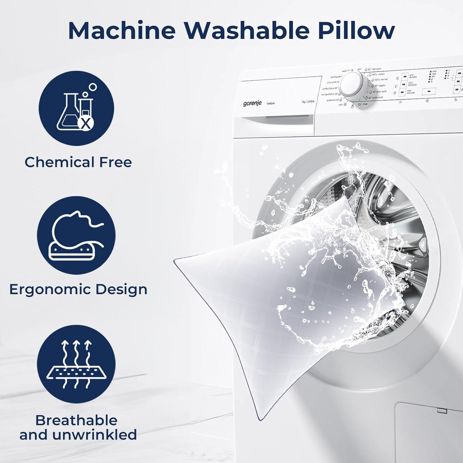 Juego de 2 almohadas estándar Wellos con relleno de microfibra