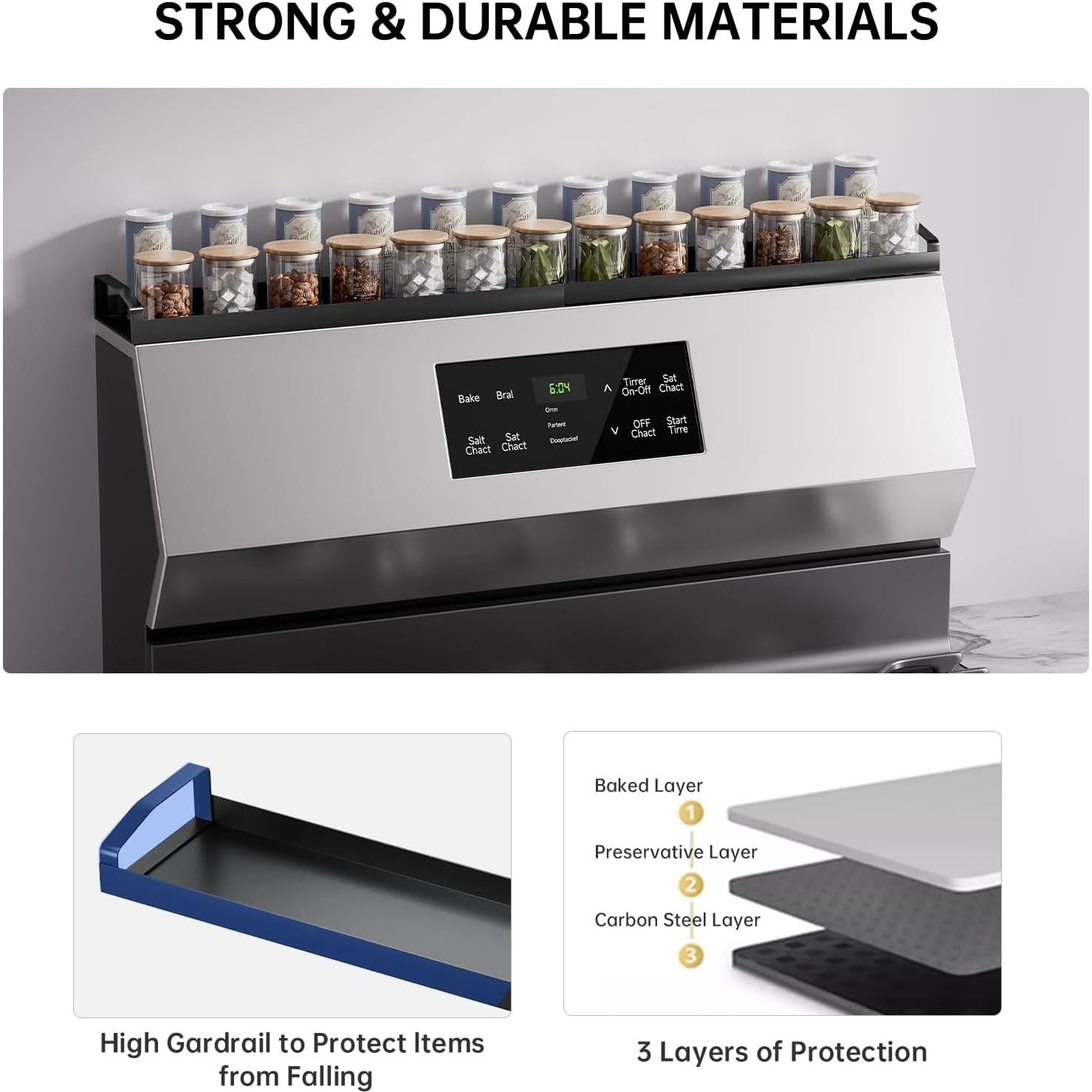 Estante Magnético Expandible para Especias WOCHUANGSI Negro