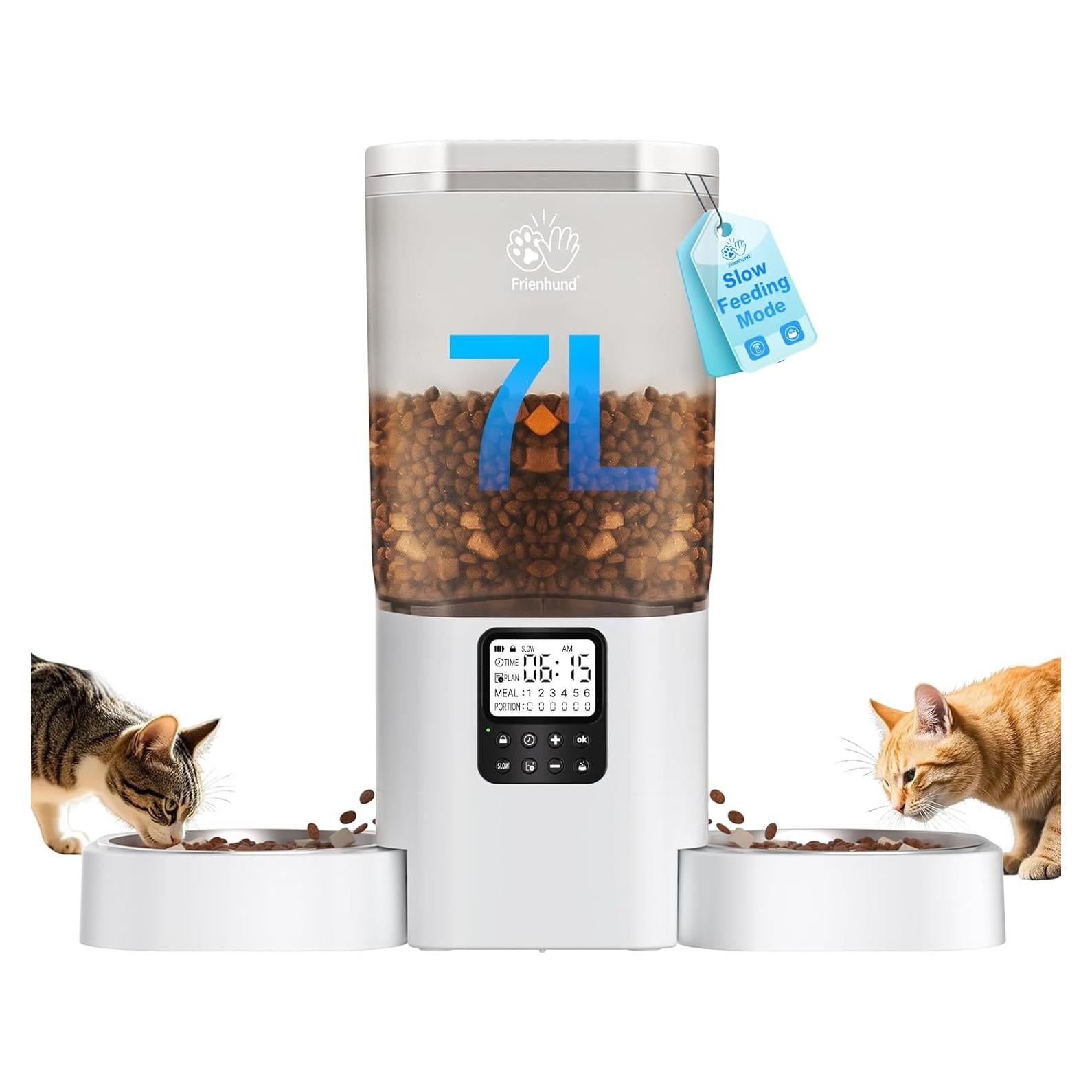 Comedero Automático Frienhund para 2 Gatos 29 Tazas Blanco