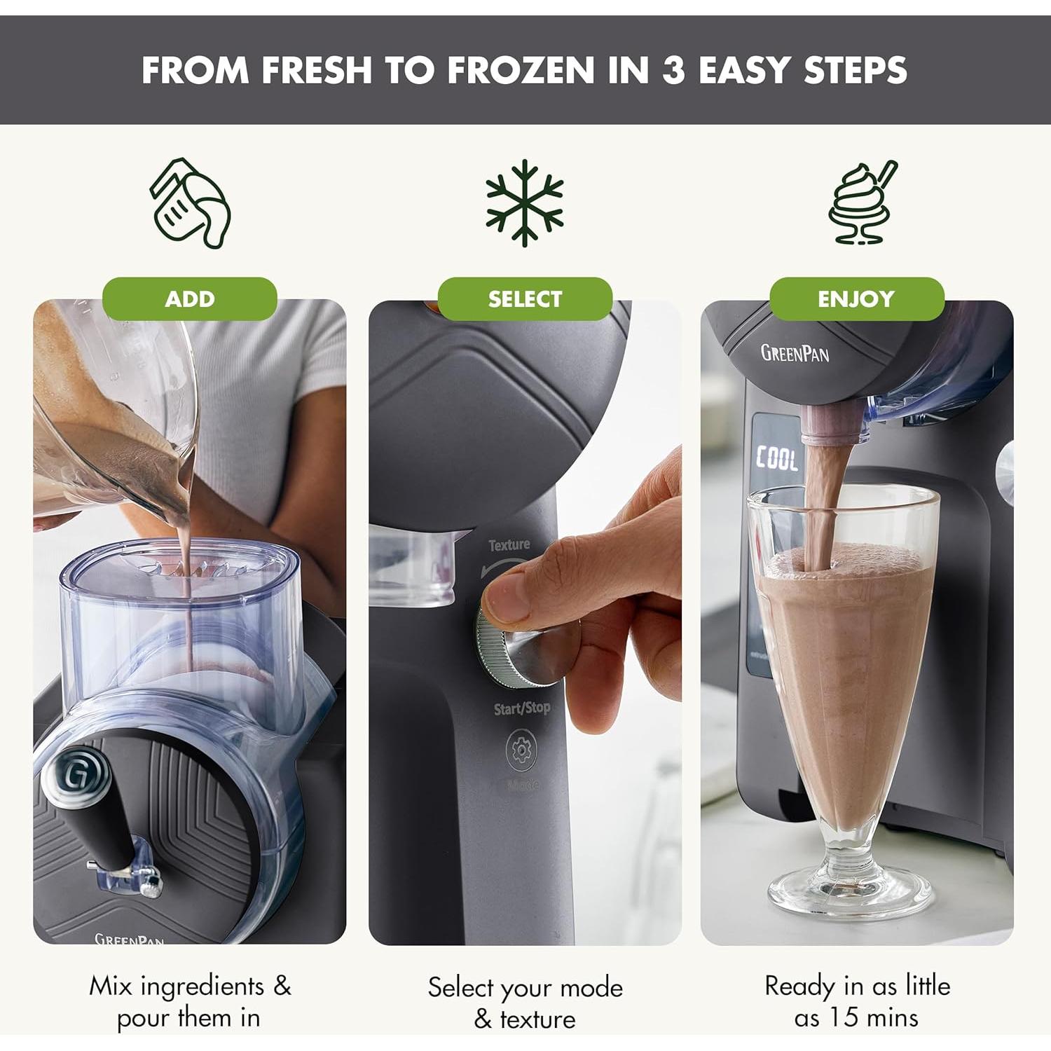 Máquina de Helados GreenPan Frost 15 en 1 1.89L Gris Regaliz