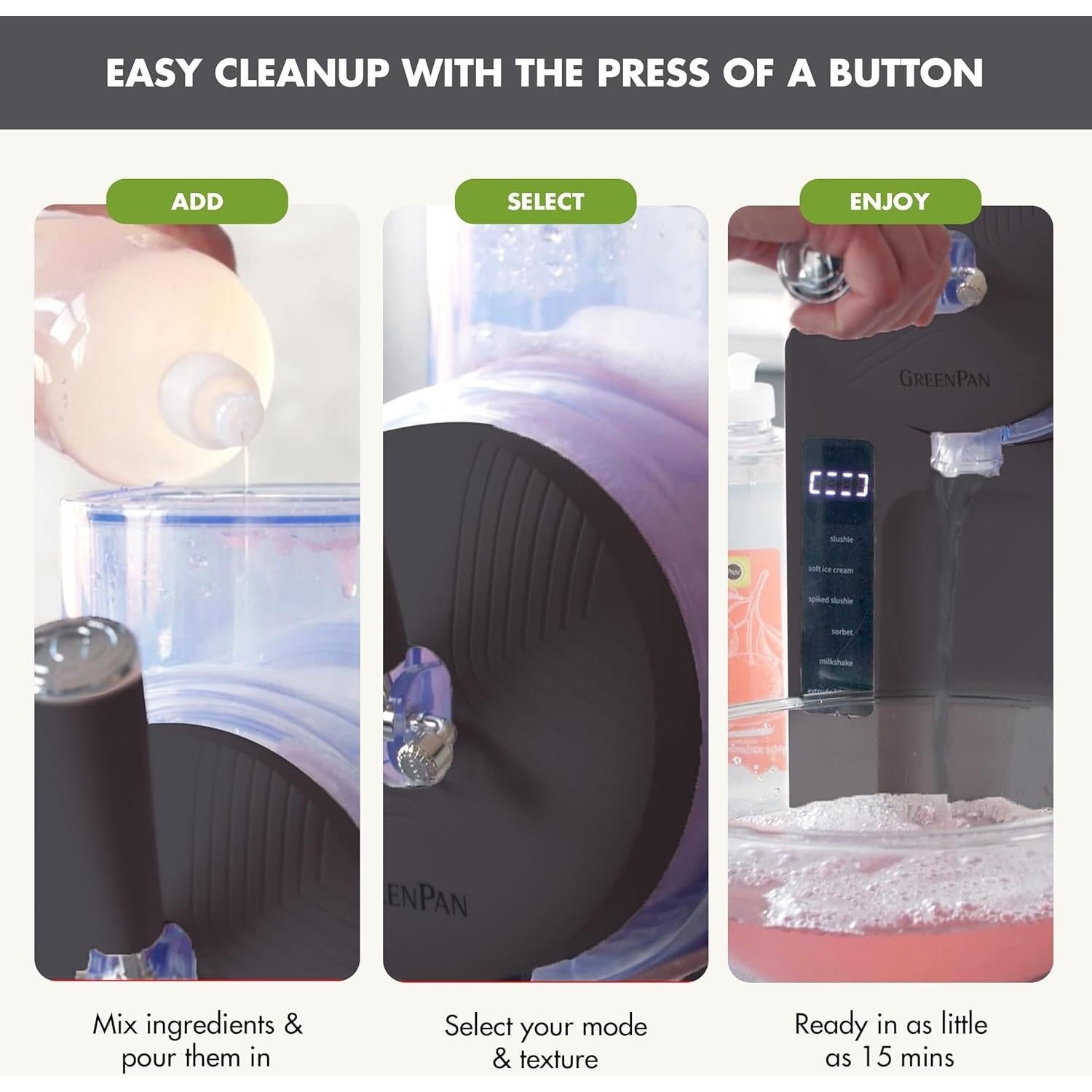 Máquina de Helados GreenPan Frost 15 en 1 1.89L Gris Regaliz