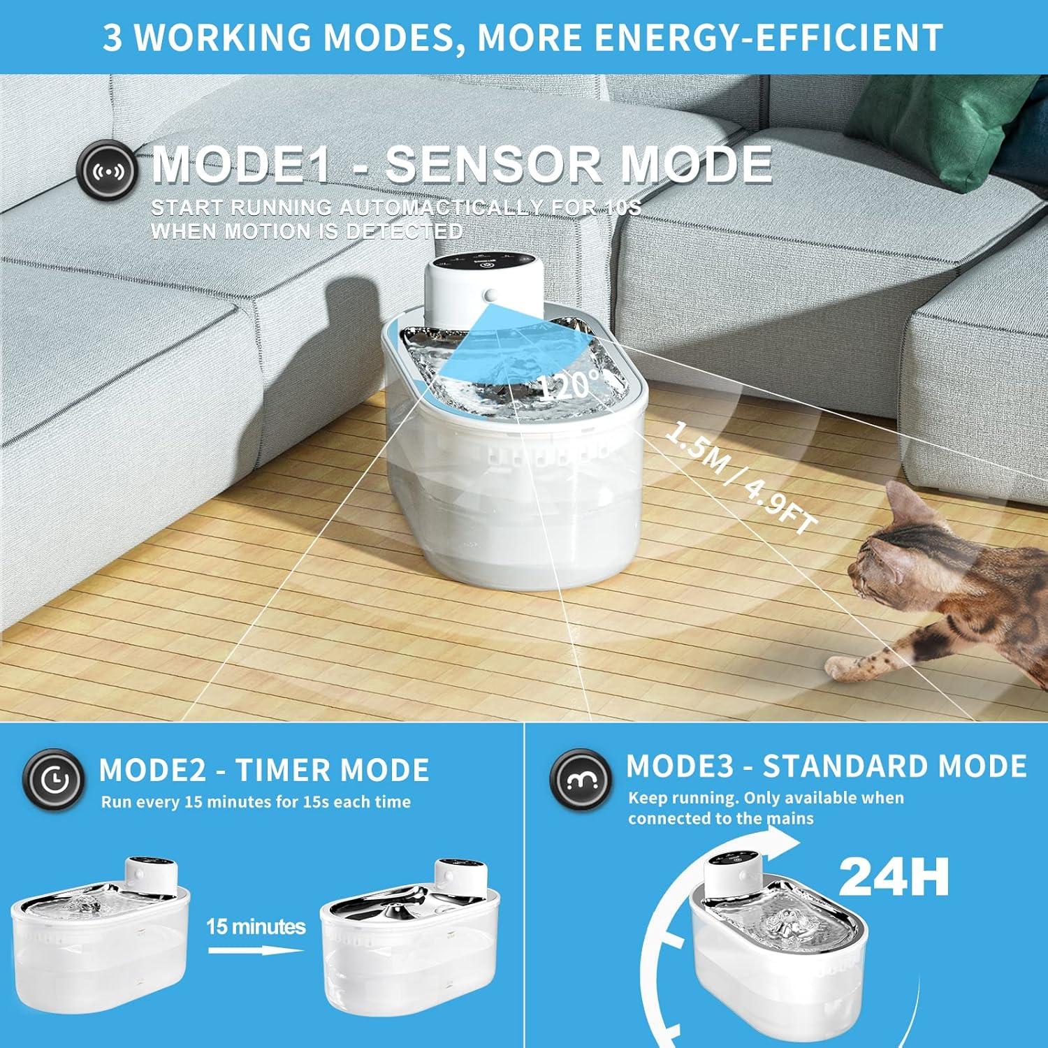 Fuente de Agua Automática para Gatos Tomxcute 3.0L Inalámbrica