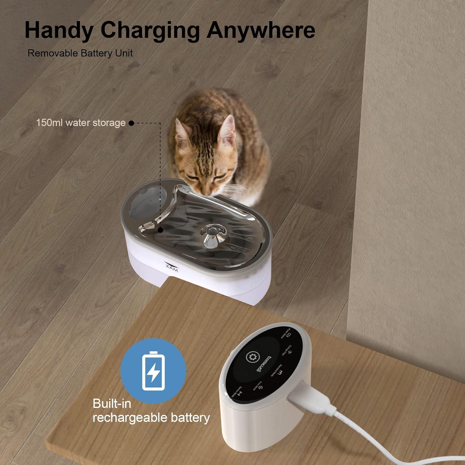 Fuente de Agua Automática para Gatos Tomxcute 3.0L Inalámbrica