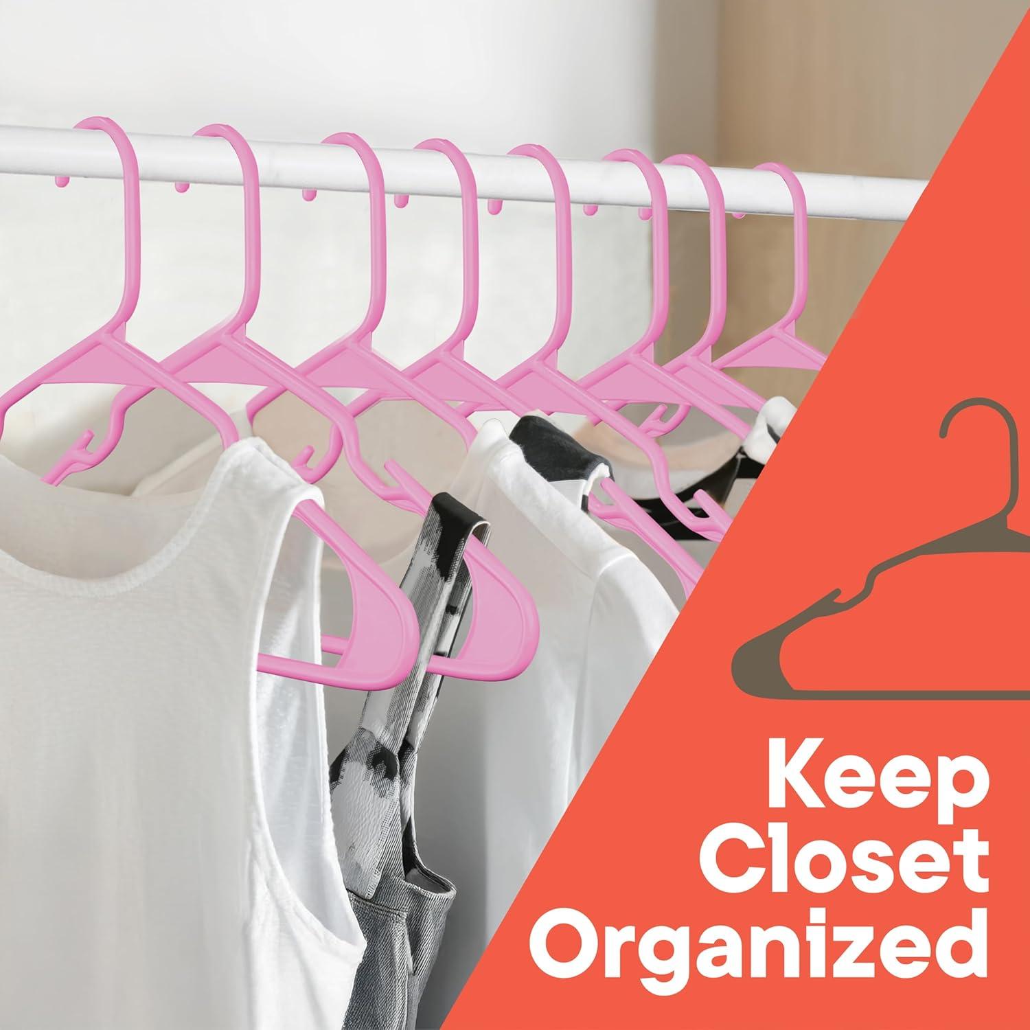 Perchas de Plástico Rosa Campior Paquete de 10 Antideslizantes