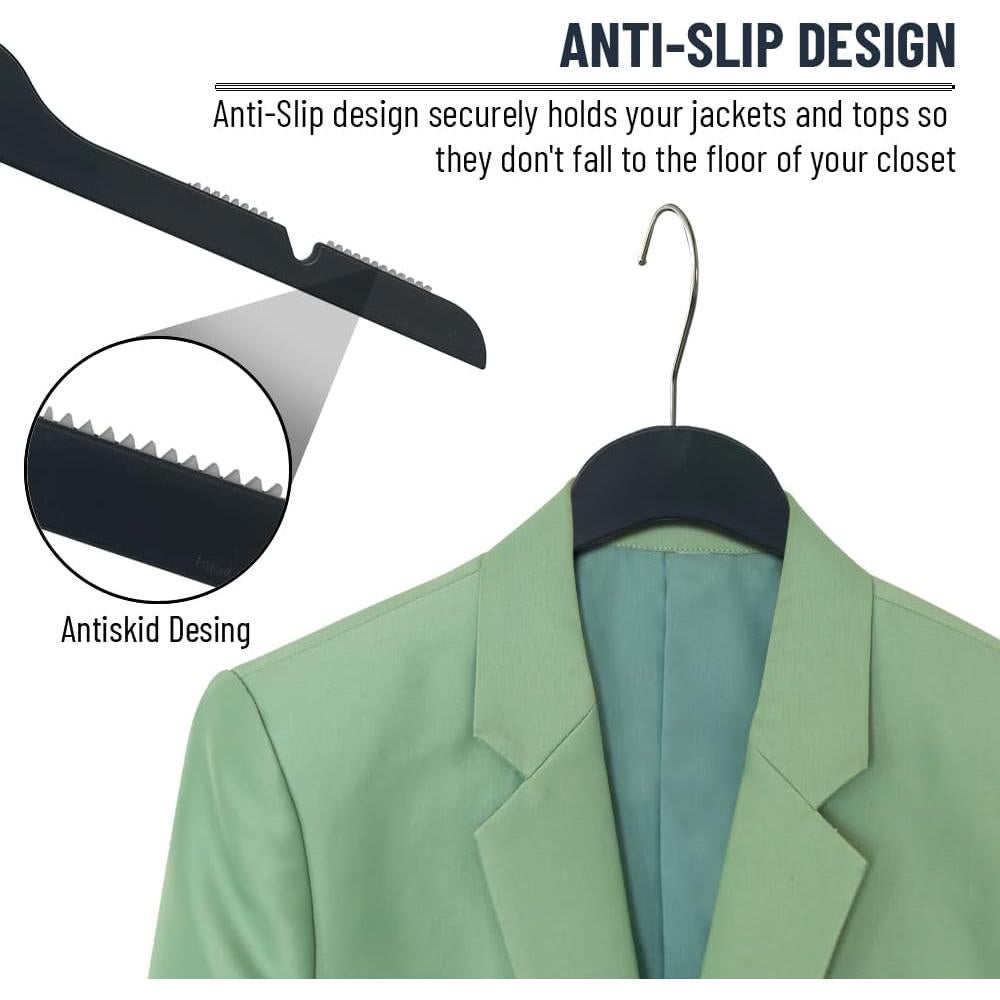 Perchas Antideslizantes de Plástico Perfectly Closeted - 18 Piezas