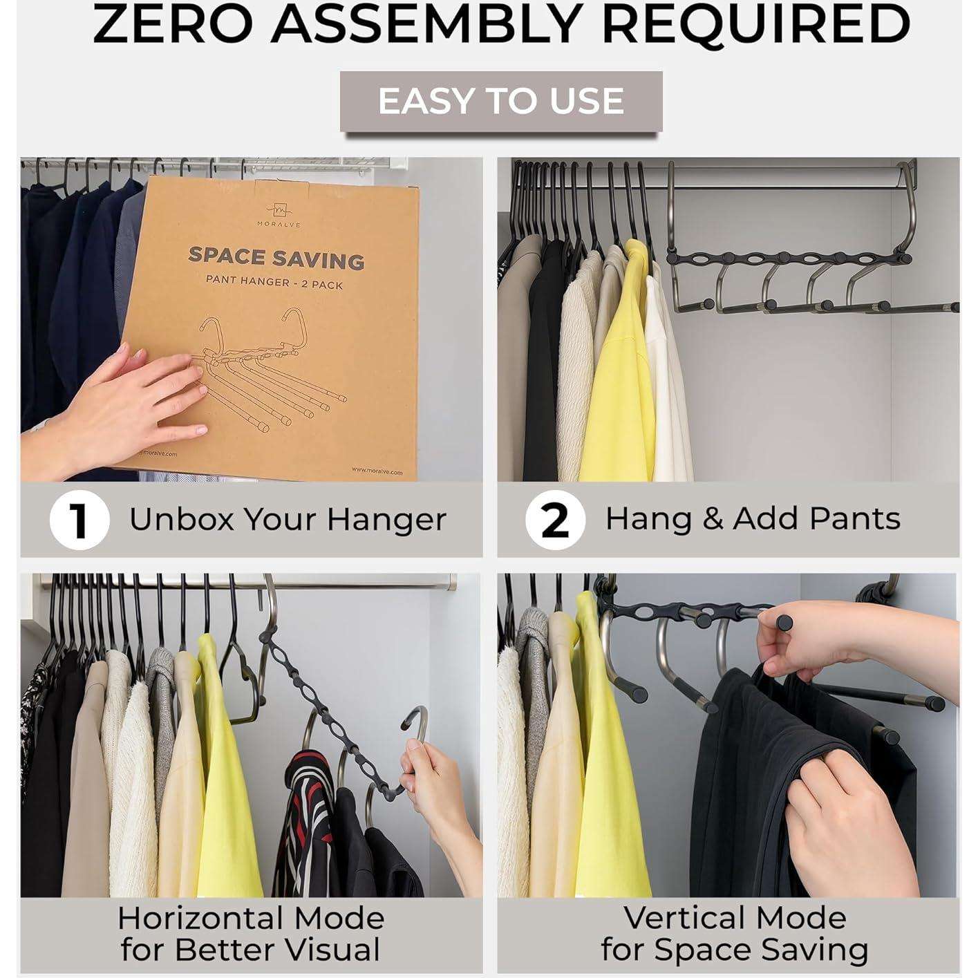 Perchas MORALVE para Pantalones - Paquete de 2 - Antideslizantes